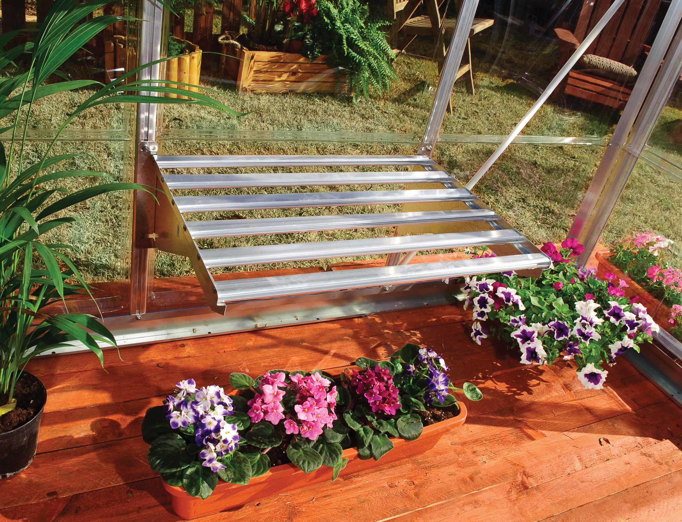 Heavy Duty Greenhouse Shelf Bundle - 4-Piece Set by Palram Canopia for Sturdy Plant Storage & Organization | Perfect for Indoor & Outdoor Gardening, Seed Starting, and Herb Cultivation