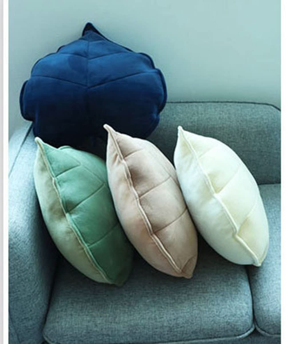 3D Leaf Shaped Throw Pillow - Soft Plush Decorative Cushion for Sofa, Bed, Nursery - 19 Inch Yellow Home Decor Accent for Living Room, Bedroom, Dorm