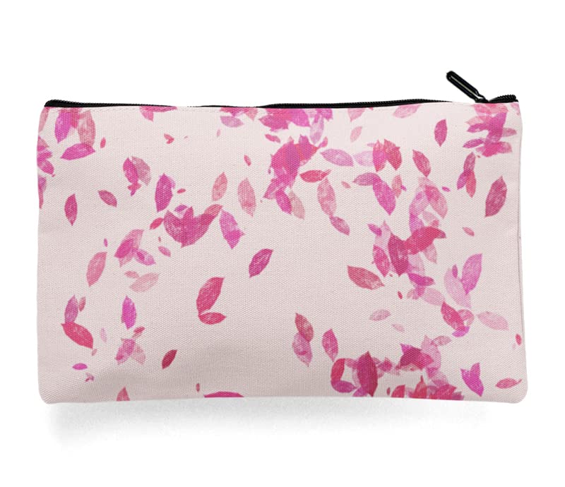Multipurpose Canvas Pouch for Travel, Cosmetics, Stationery & Gadgets - Waterproof Organizer Bag for Women, Handbag Accessory - Perfect for Makeup, Pens, Phone & Travel Essentials (Cherry Blossom Design) - Great for Daily Use, Office, School & Vacation Trips