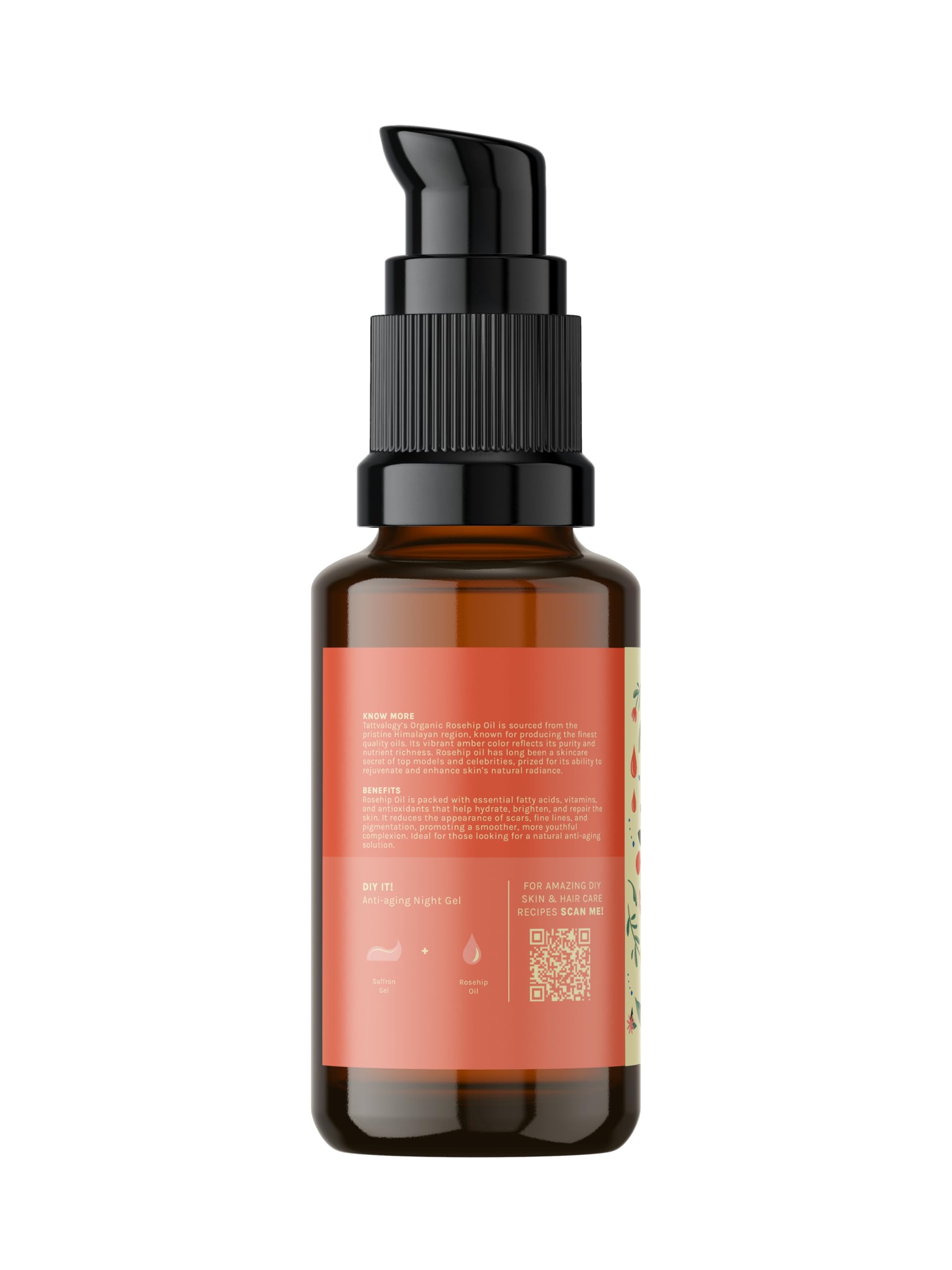 Organic Certified Raw Rosehip Oil (Rosa Rubiginosa) with Vitamin C - Hydrating & Moisturizing for Face, Skin, Hair & Nails - Men & Women - 15ml Glass Jar - Perfect for Dry Skin Care, Anti-Aging & Natural Beauty Routine