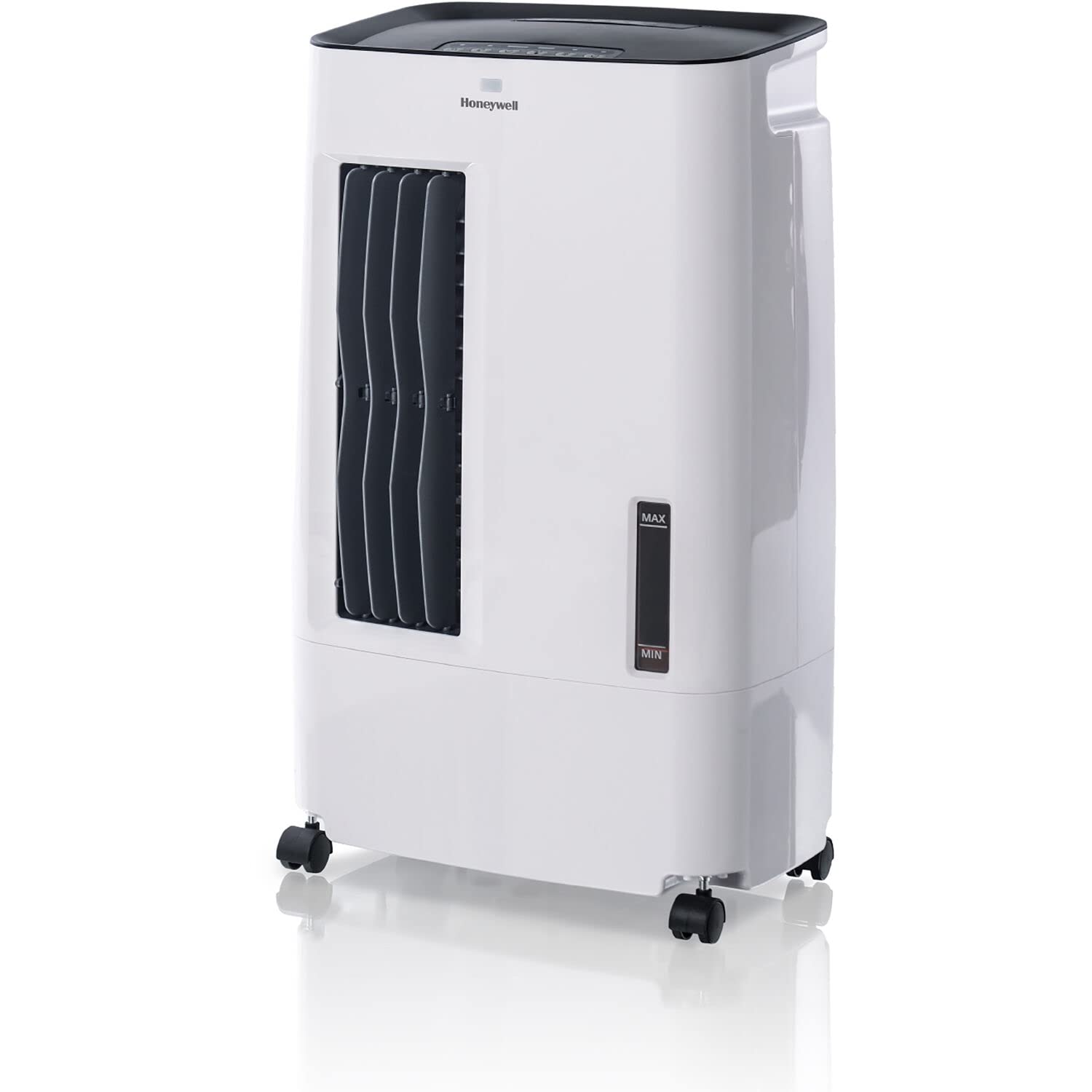 Honeywell Compact Portable Evaporative Air Cooler with Fan, Humidifier & Remote Control - Energy Efficient, Quiet Operation, Carbon Dust Filter - Perfect for Bedroom, Office & Home Cooling (White)