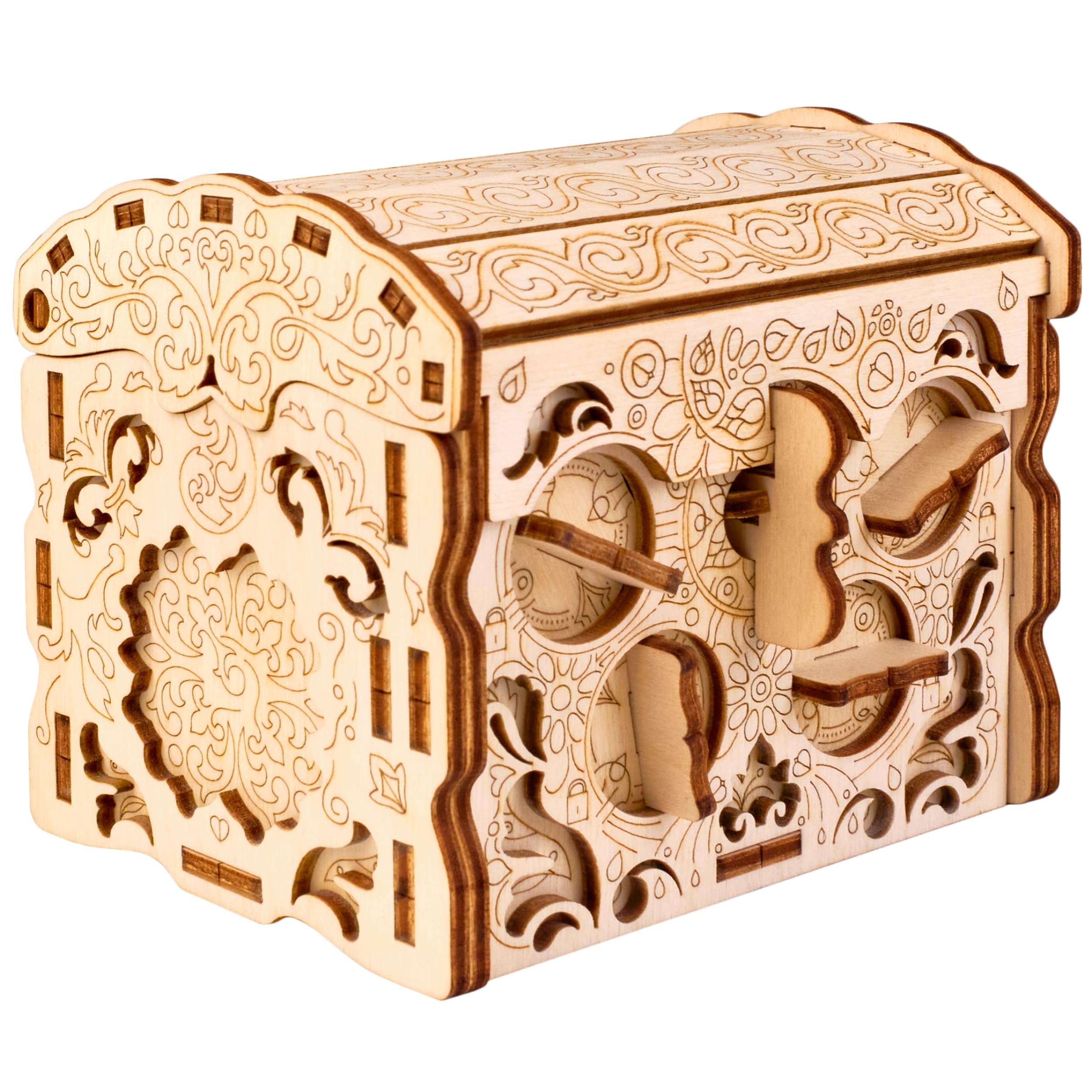 ESC WELT 3D Wooden Puzzle Box - Creative Secret Treasure Gift Box for Teens & Adults - Brain Teaser Puzzle Game - Perfect for Escape Rooms, Birthday Gifts & Family Game Nights