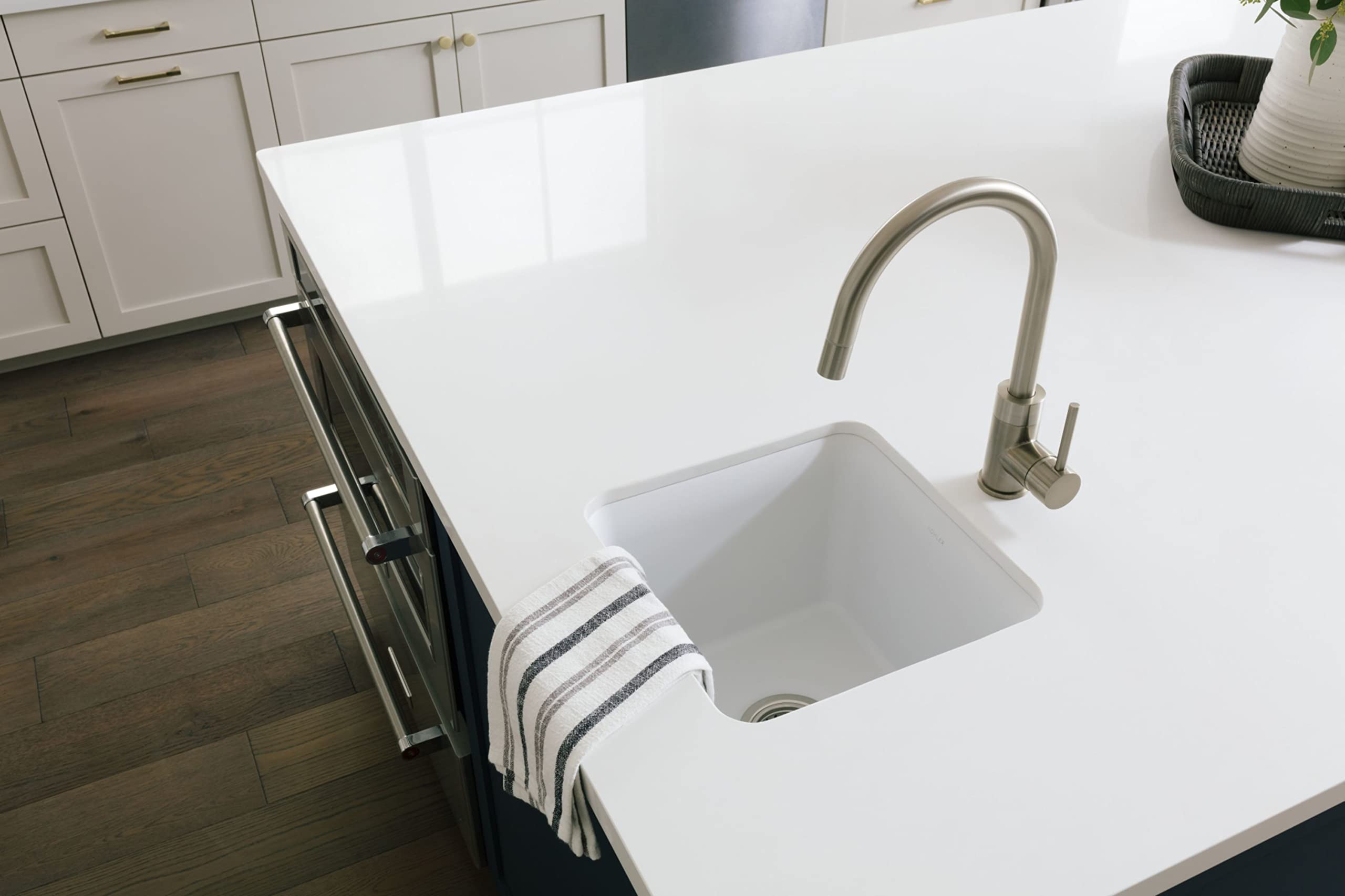 Miseno MNO003DSSP Commercial Grade Bar Faucet - PVD Stainless Steel Finish, High Arc Spout for Restaurants, Bars & Home Wet Bars - Durable & Corrosion Resistant