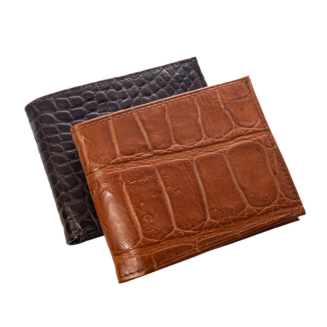 George Campsen Genuine Alligator Leather Bifold Wallet for Men - Premium Slim RFID Blocking Credit Card Holder (Perfect for Business, Travel & Everyday Use)