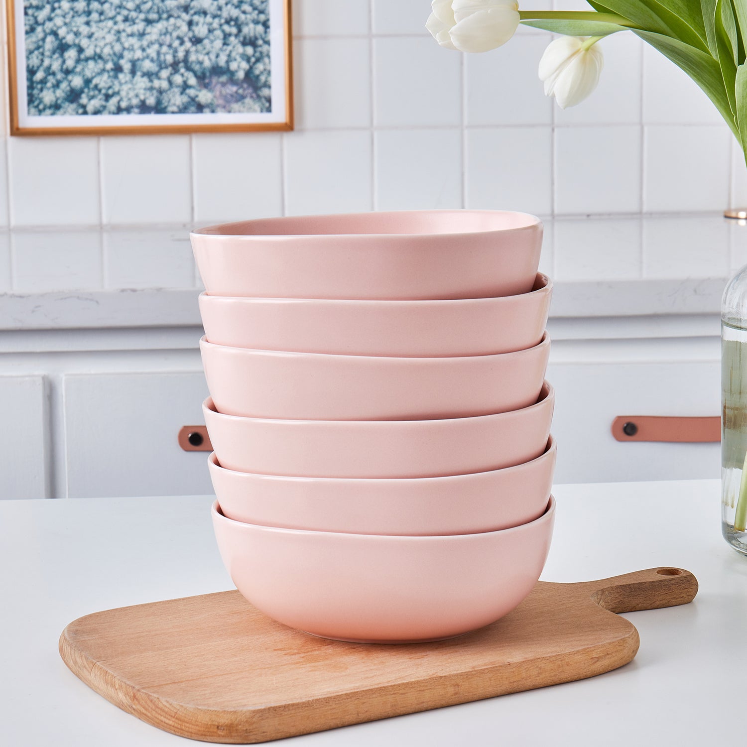 Delilah Porcelain Bowl Set - 6-Piece Dinnerware Set for Soup, Salad & Dessert | Elegant & Durable for Everyday Use & Entertaining