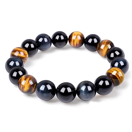 12MM Blue Yellow Tigers Eye Obsidian