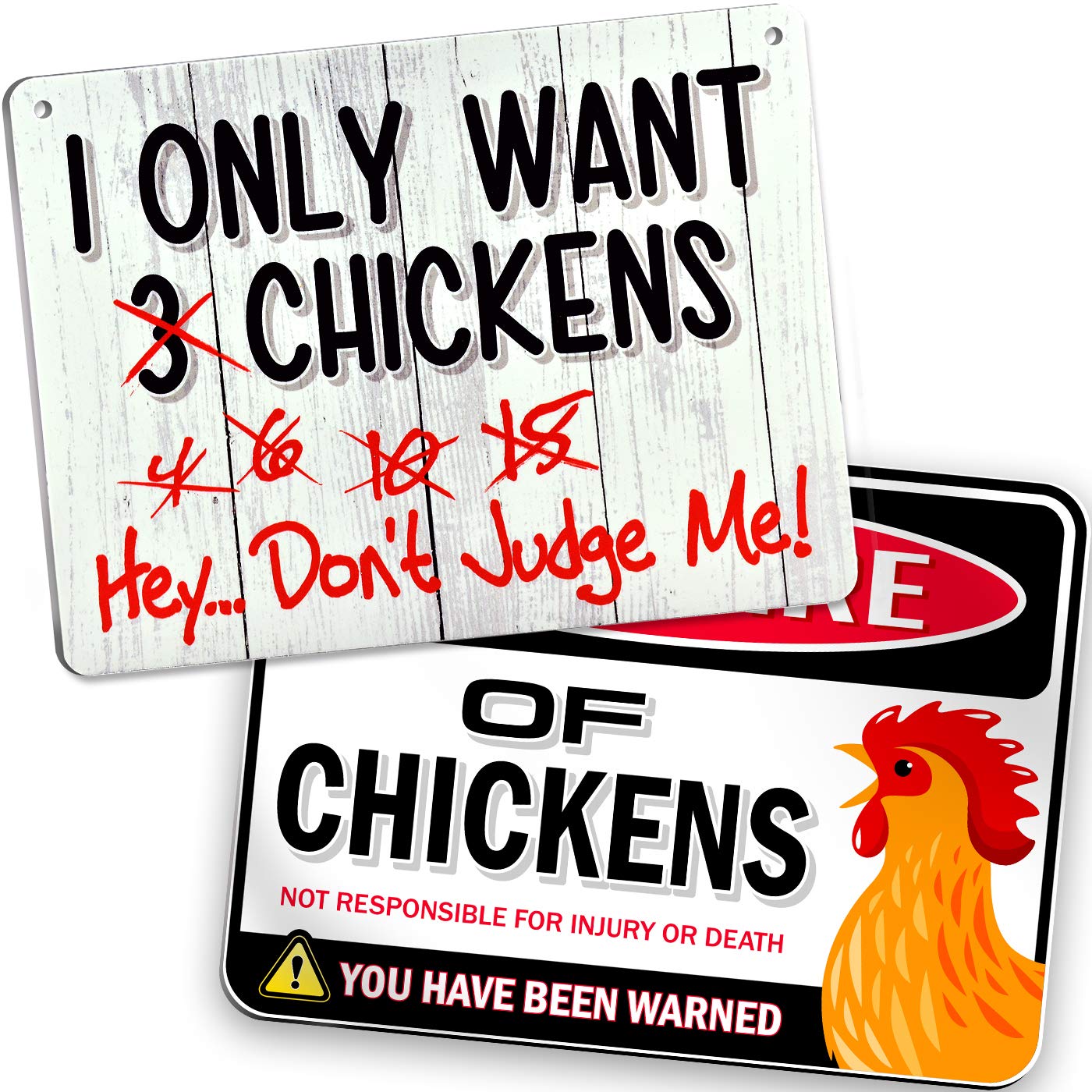 Bigtime Signs 2 Pack Funny Chicken Decor Signs - 9