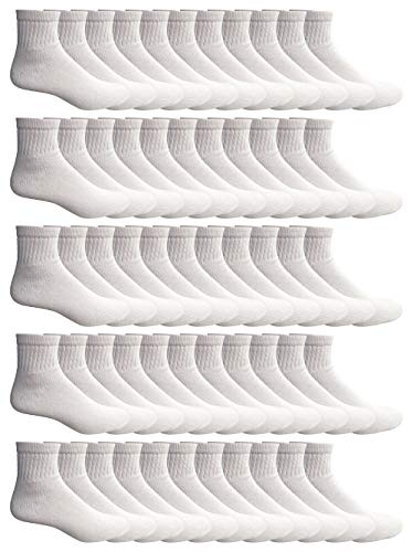 180 Pairs White Mens 10-13 (Shoe Size 7-12)