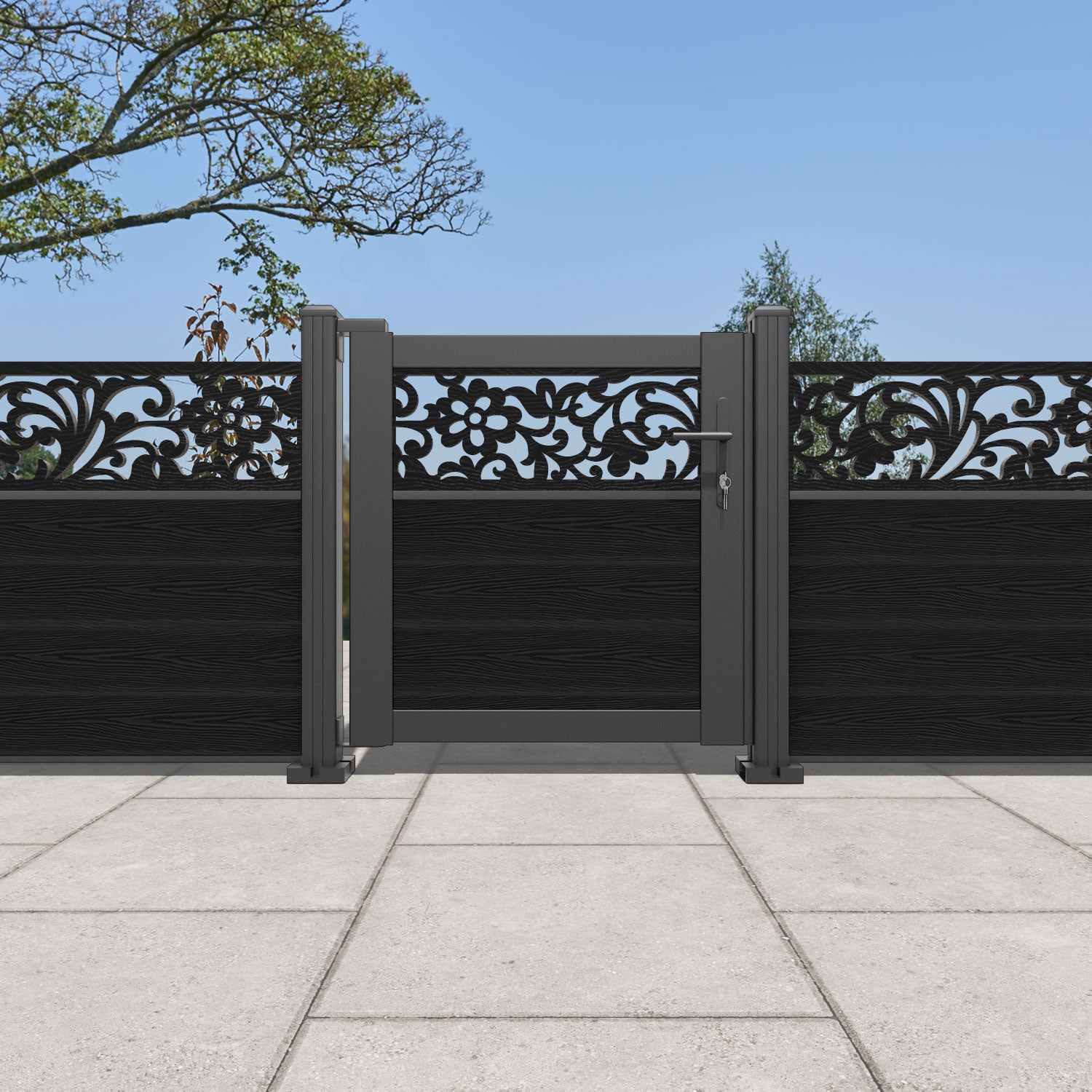 Classic Black Eden Pedestrian Gate - Durable Steel Garden Gate for Home, Yard & Fence Entrance - Perfect for Residential, Commercial & Outdoor Use