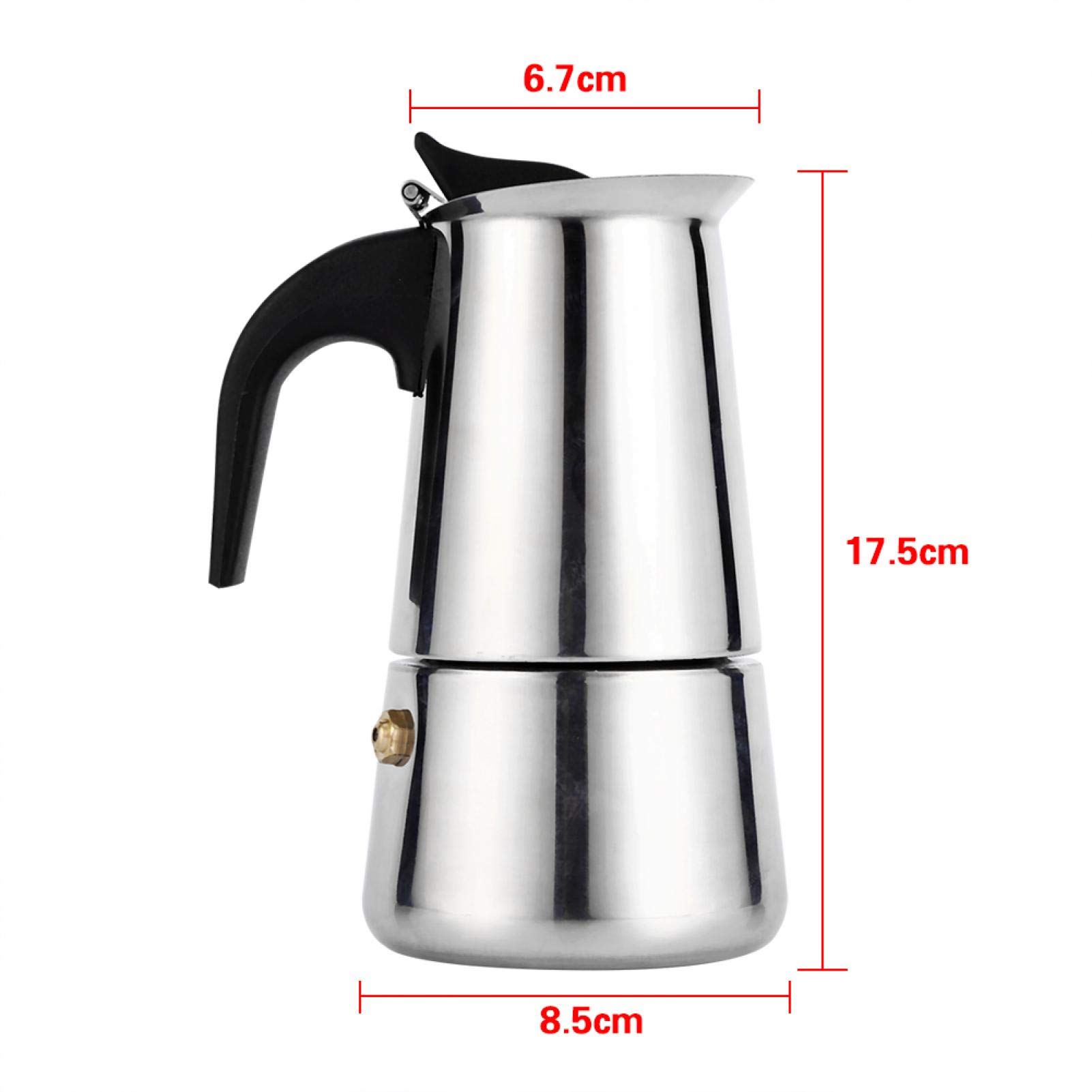 Haofy 100ml/200ml/300ml/450ml Stainless Steel Coffee Pot - Stovetop Espresso Maker for Home & Office - Compatible with Induction Cookers - Perfect for Brewing Rich Espresso, Cappuccino & Latte