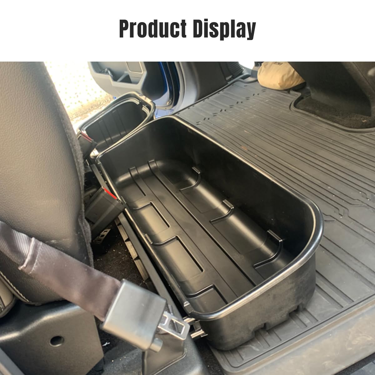 Louiedf Under-Seat Storage Box for Ford Raptor F150 2015-2024 | Black 2-in-1 Adjustable Truck Seat Tool Box Organizer | Perfect for Car Accessories, Camping Gear & Work Tools Storage