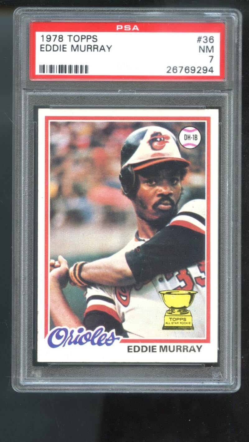 1978 Topps Eddie Murray #36 Baseball Card PSA 7 NM Graded - Vintage MLB Collectible for Sports Memorabilia Displays & Investment