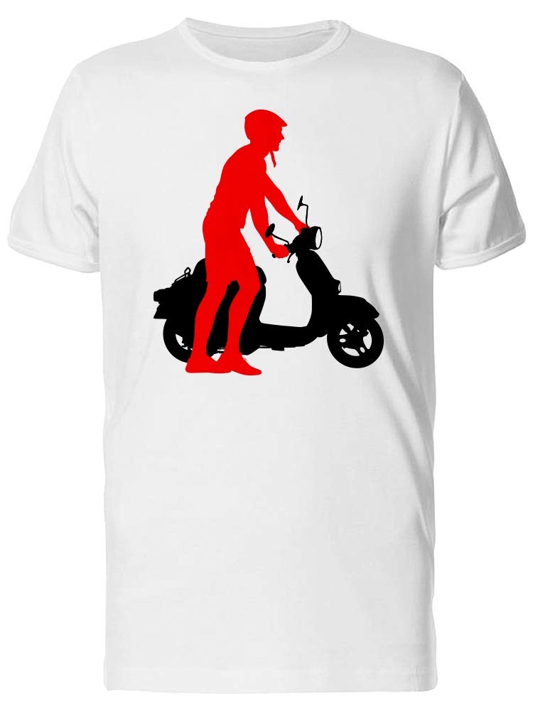 Men's Scooter Graphic Tee - Trendy Silhouette Design for Casual Wear & Urban Street Style