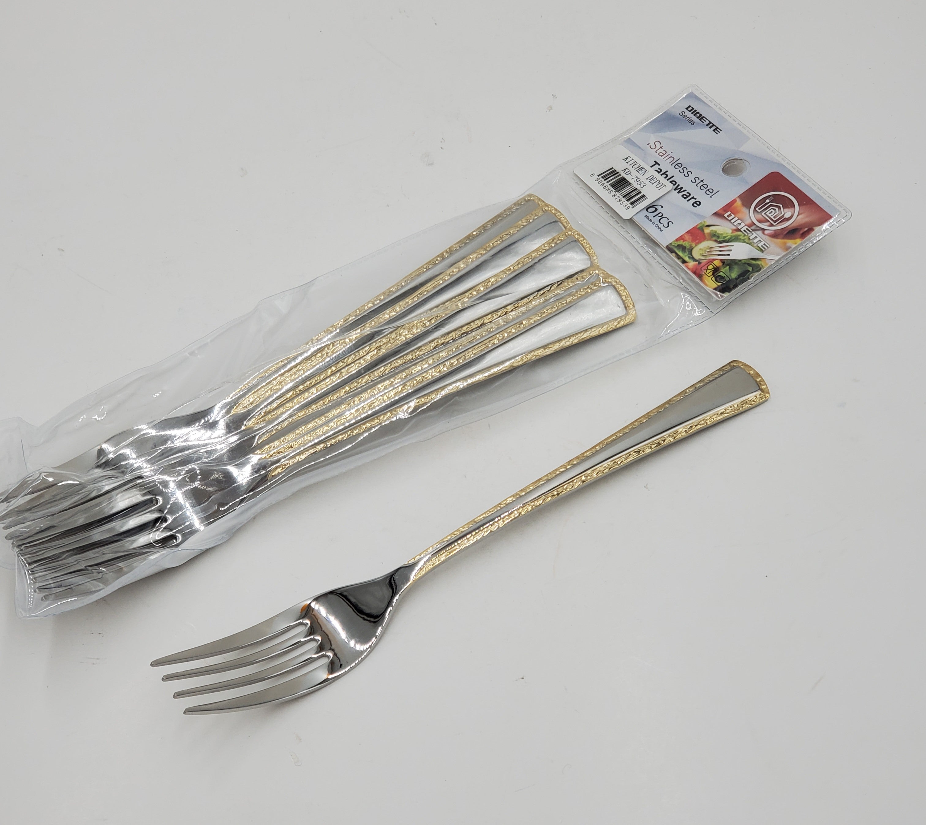 6-Piece Gold-Plated Dinner Fork Set - Elegant Flatware for Fine Dining, Parties & Home Entertaining