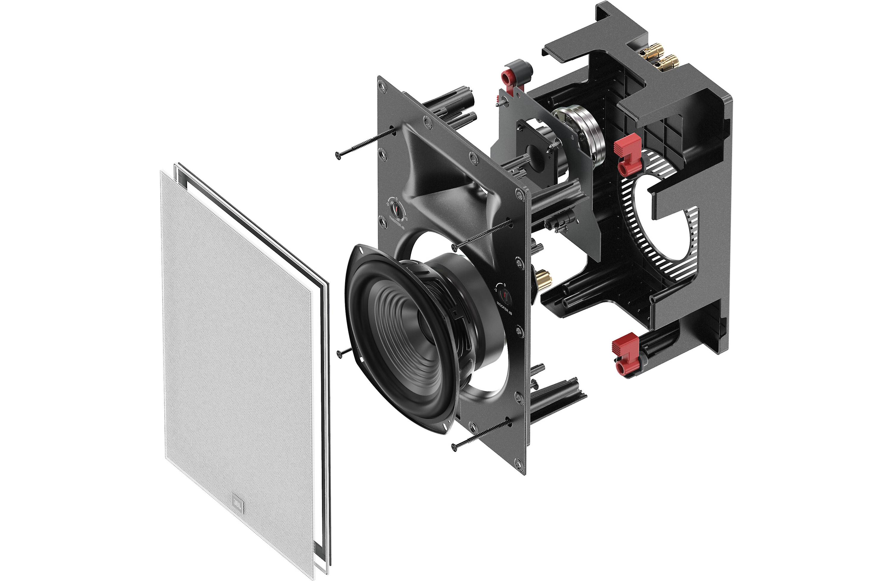 JBL Studio 6IW Architectural In-Wall Speaker - High Performance Home Audio System for Living Room, Home Theater & Surround Sound Installation (Single Speaker)