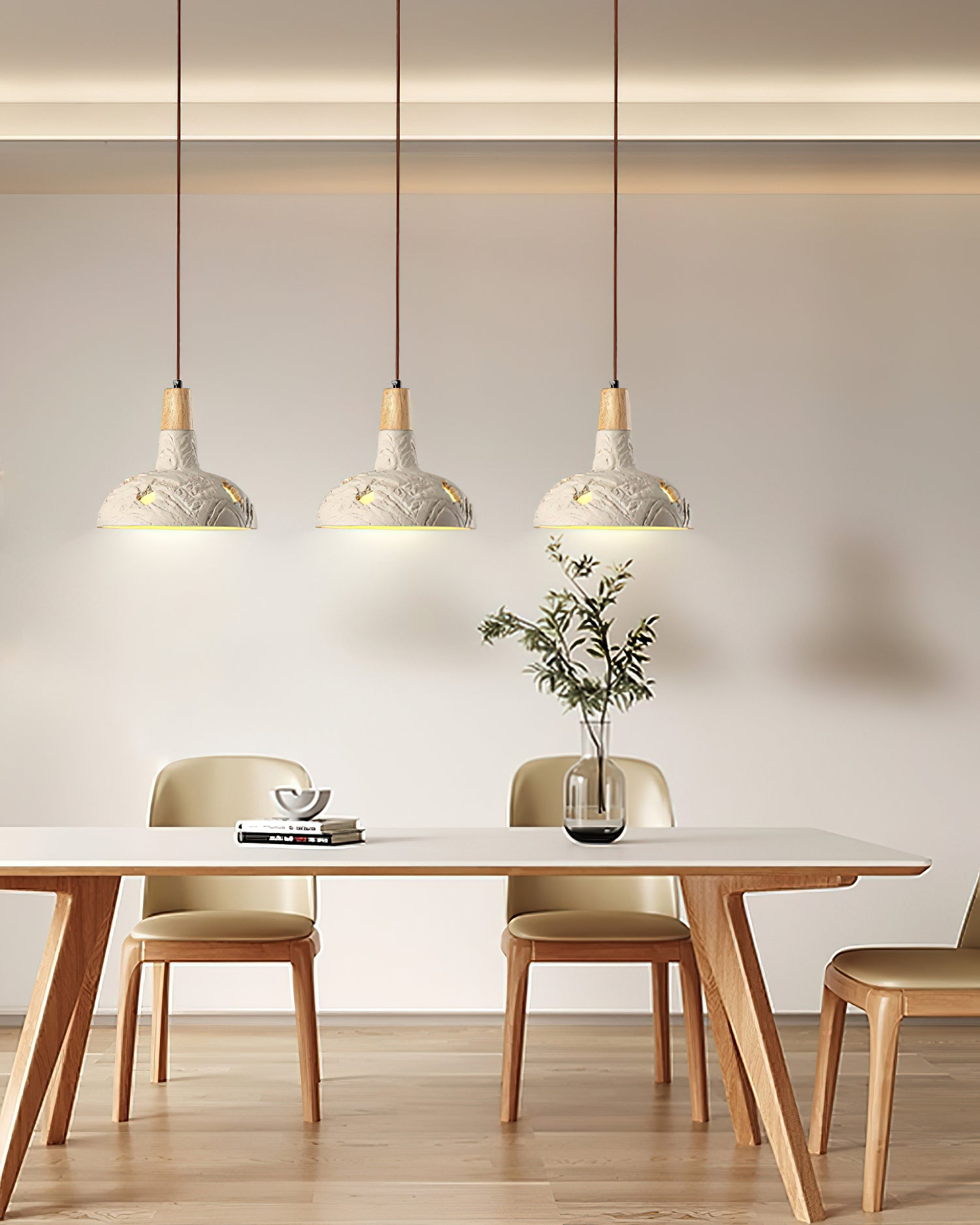 Handmade Cement Carve Pendant Light - Modern Industrial Ceiling Lamp for Living Room, Kitchen, Dining Room & Bedroom Decor