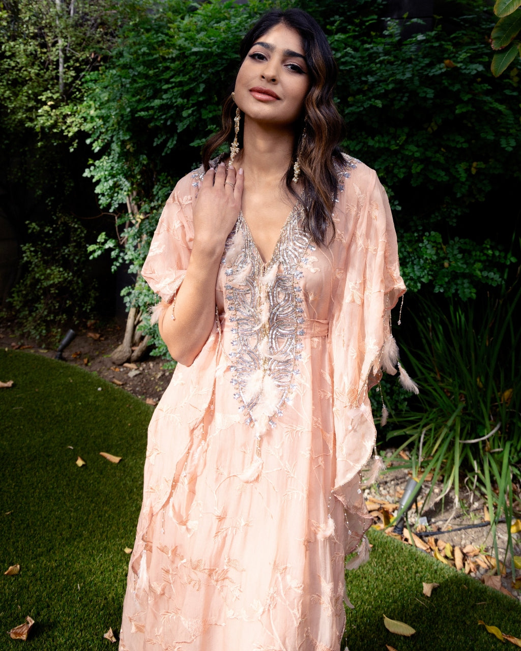 Dusty Pink Ophelia Kaftan - Elegant Boho Beach Cover Up & Summer Maxi Dress for Women | Perfect for Vacations, Pool Parties, and Resort Wear