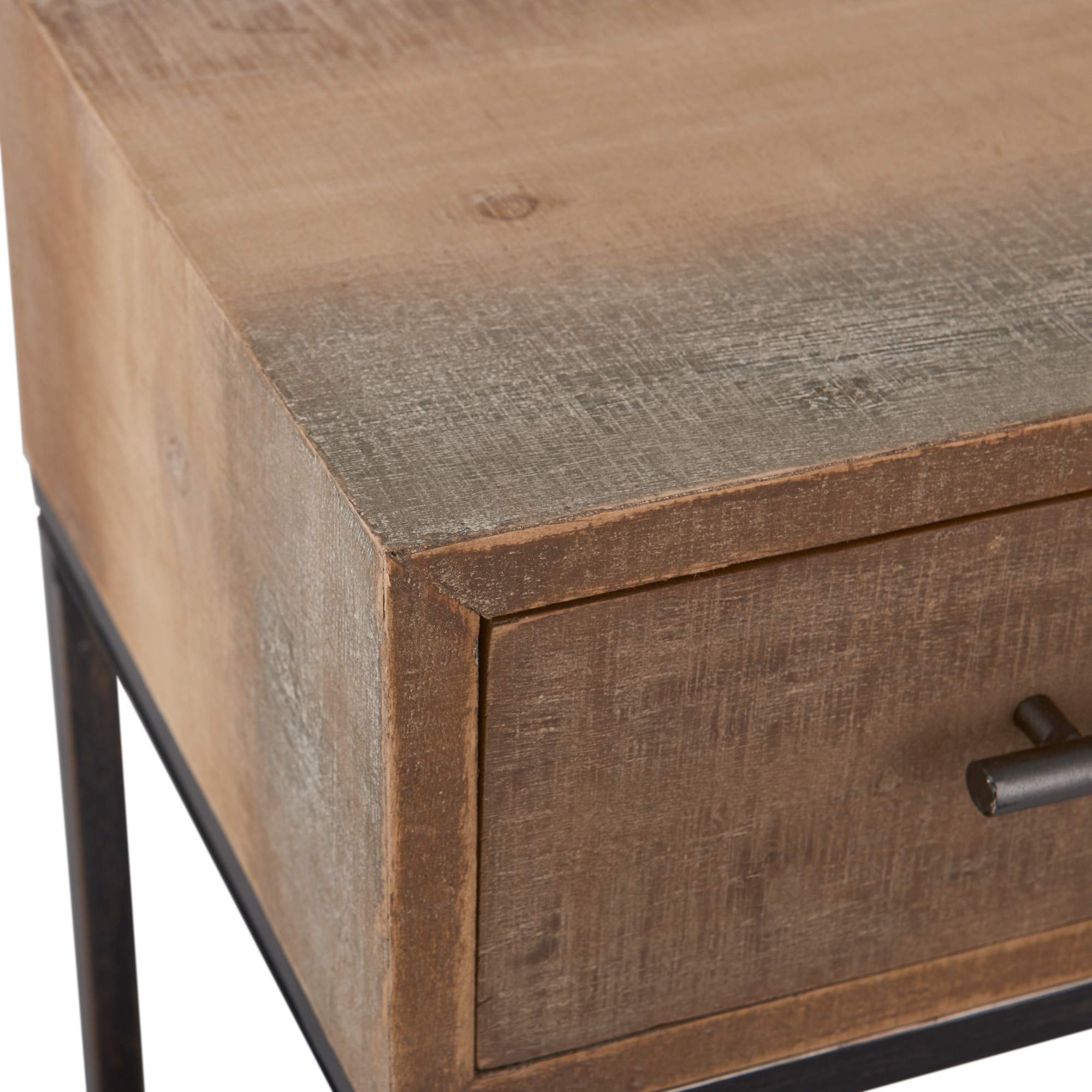 Industrial Rustic Console Table with 2 Drawers - Wood & Metal Entryway Sideboard with Shelf Storage | Distressed Brown Finish | Perfect for Farmhouse Kitchen, Living Room & Hallway Accent Furniture