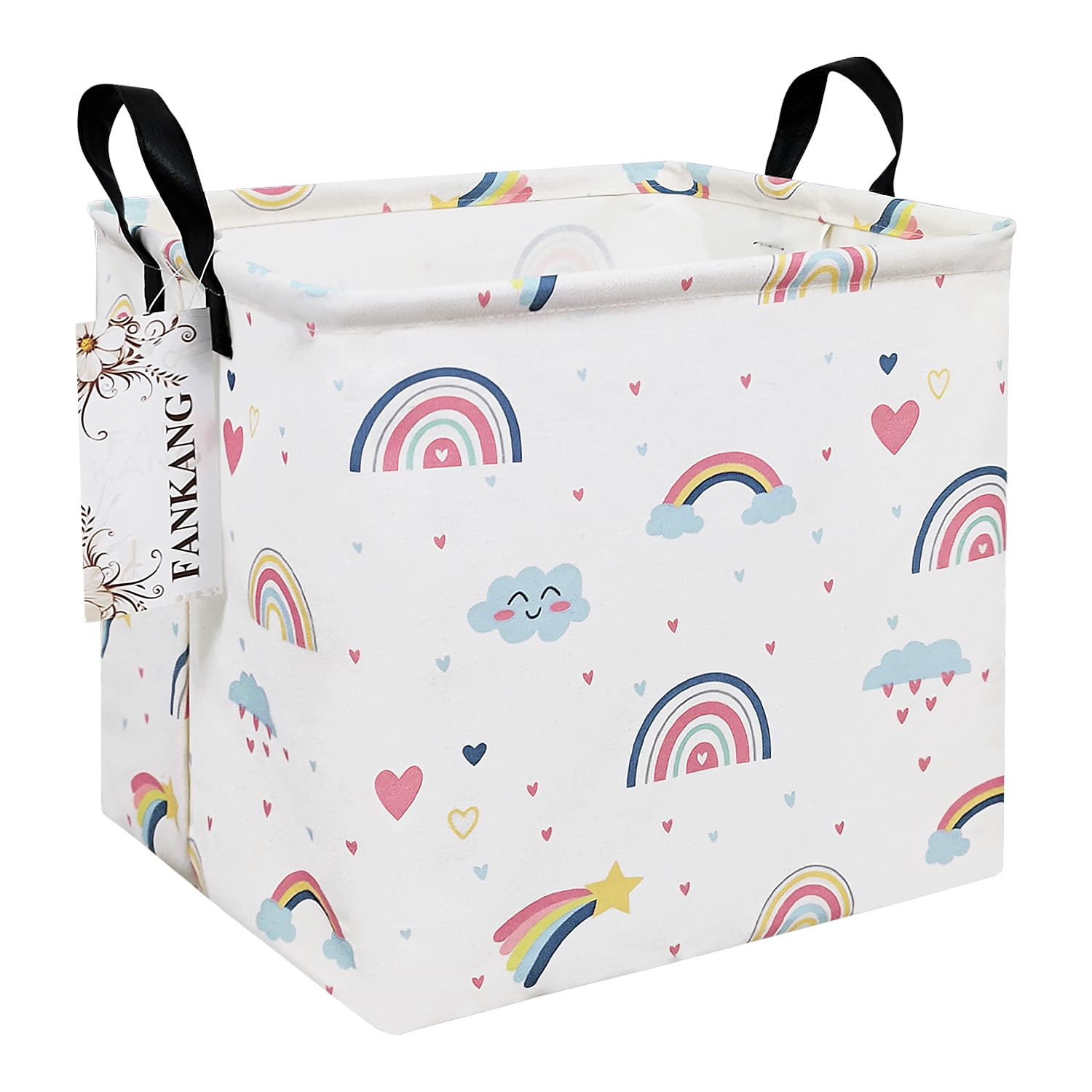 Square Nursery Hamper - Foldable Canvas Laundry Basket with Waterproof PE Coating for Kids, Bedroom & Office Storage | Gift Basket Idea