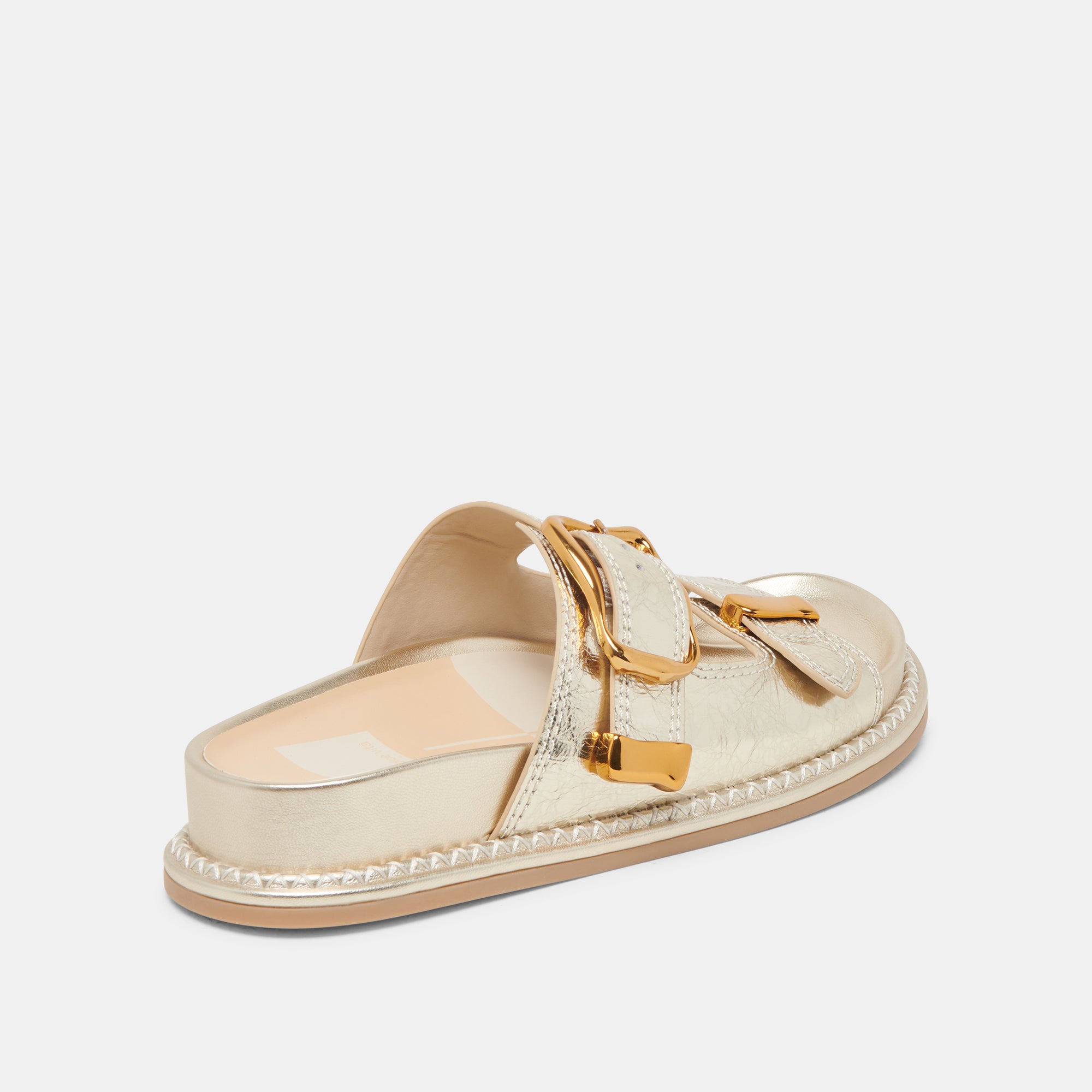 SEVANA Distressed Leather Sandals in Light Gold - Comfortable & Stylish Women's Summer Shoes for Beach, Vacation, and Casual Outings