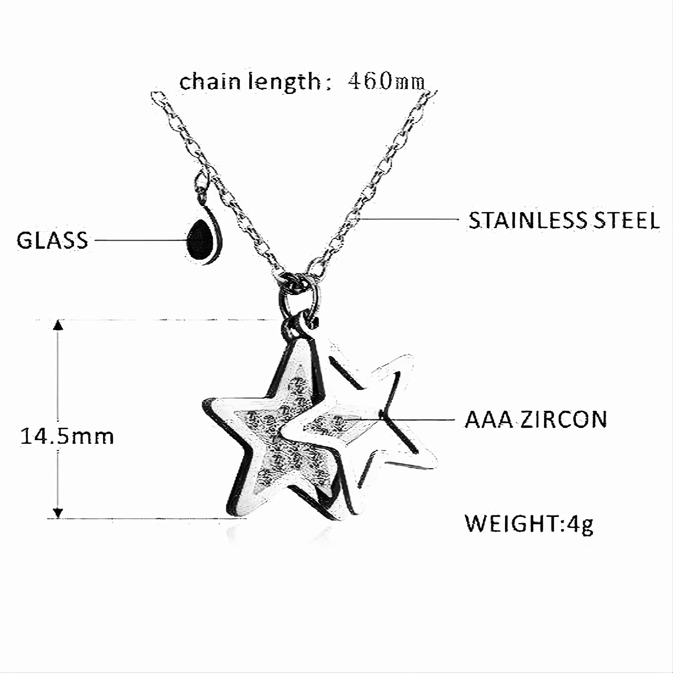 Dainty Stainless Steel Star & Teardrop Charm Necklace - Elegant Layering Pendant for Women, Perfect for Everyday Wear, Date Nights & Gift Giving