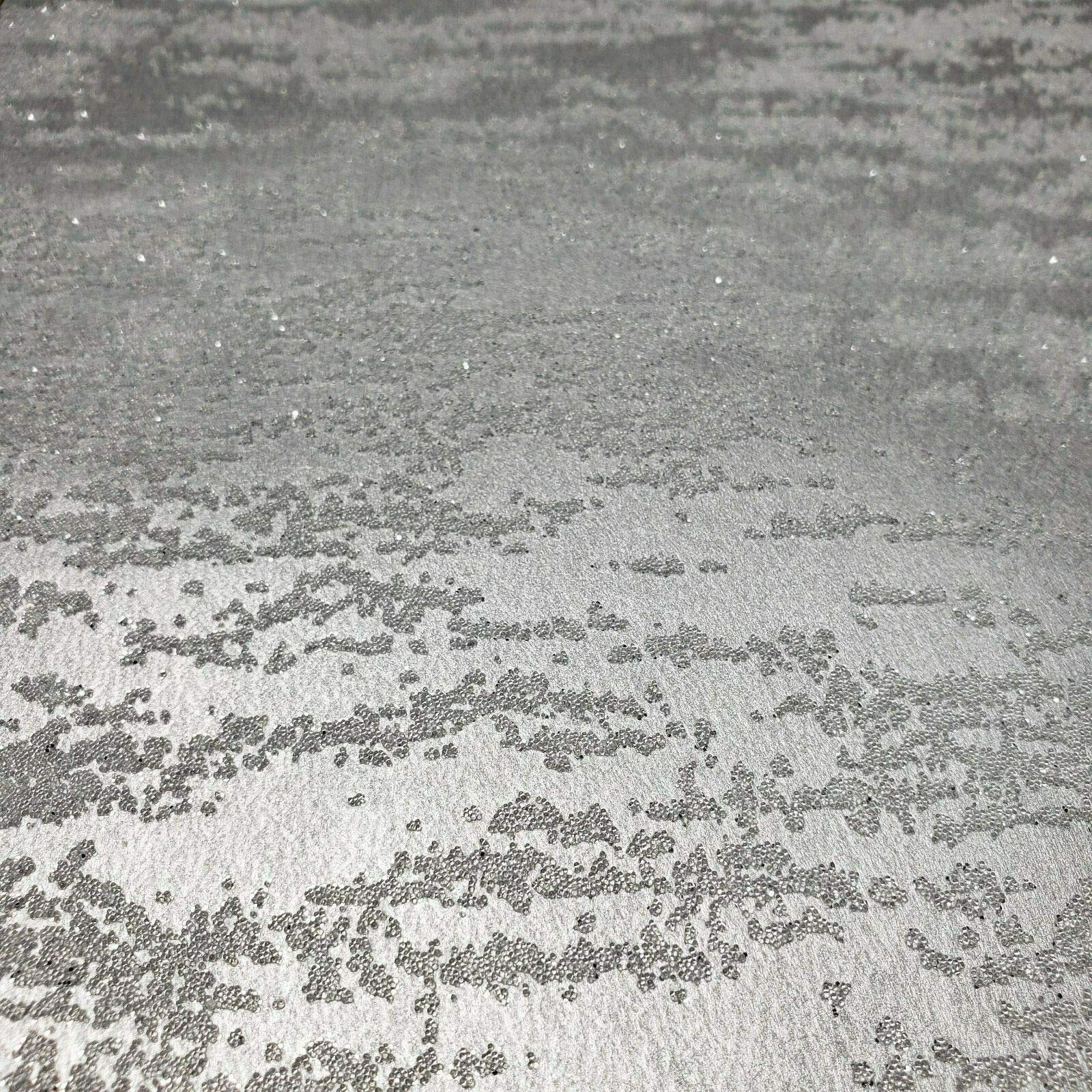 Modern Silver Metallic Glass Beads Wallpaper - Glitter Embossed Textured Peel & Stick for Living Room, Bedroom, or Office Decor