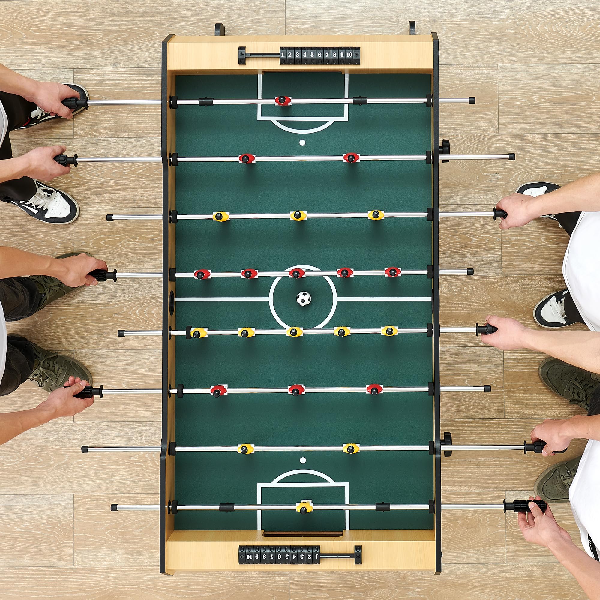 IDEALHOUSE 48 Inch Foldable Foosball Table - Multiplayer Soccer Game for Kids & Adults - Perfect for Game Rooms, Basements & Parties - Easy Assembly Indoor Sports Entertainment