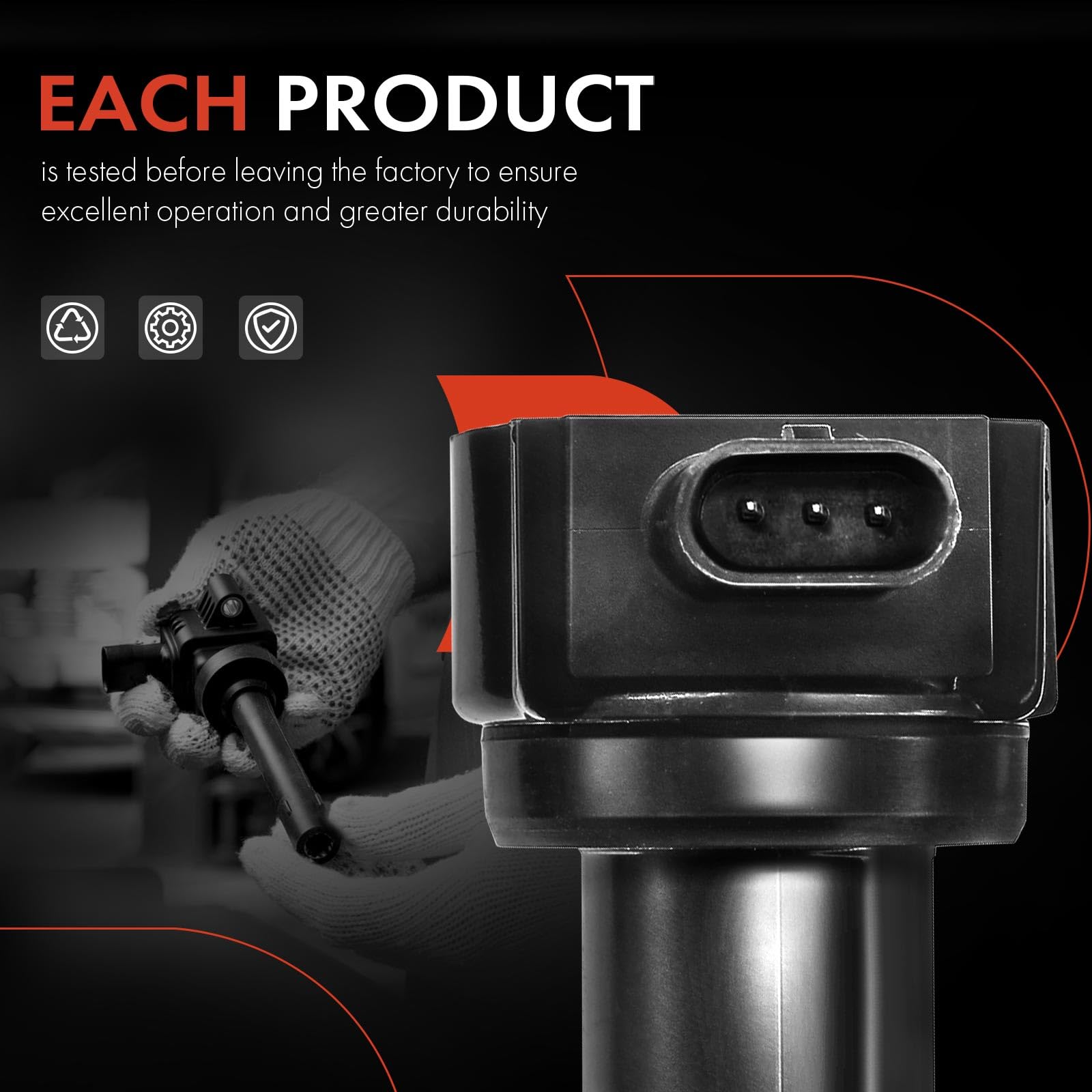 Premium 4-Piece Ignition Coil Pack Set Compatible with Dodge Jeep Chrysler 1.8L 2.0L 2.4L - Fits Journey Avenger Caliber Patriot Compass 200 Sebring (2007-2020 Models) - Reliable Engine Performance for Smooth Driving & Daily Commutes