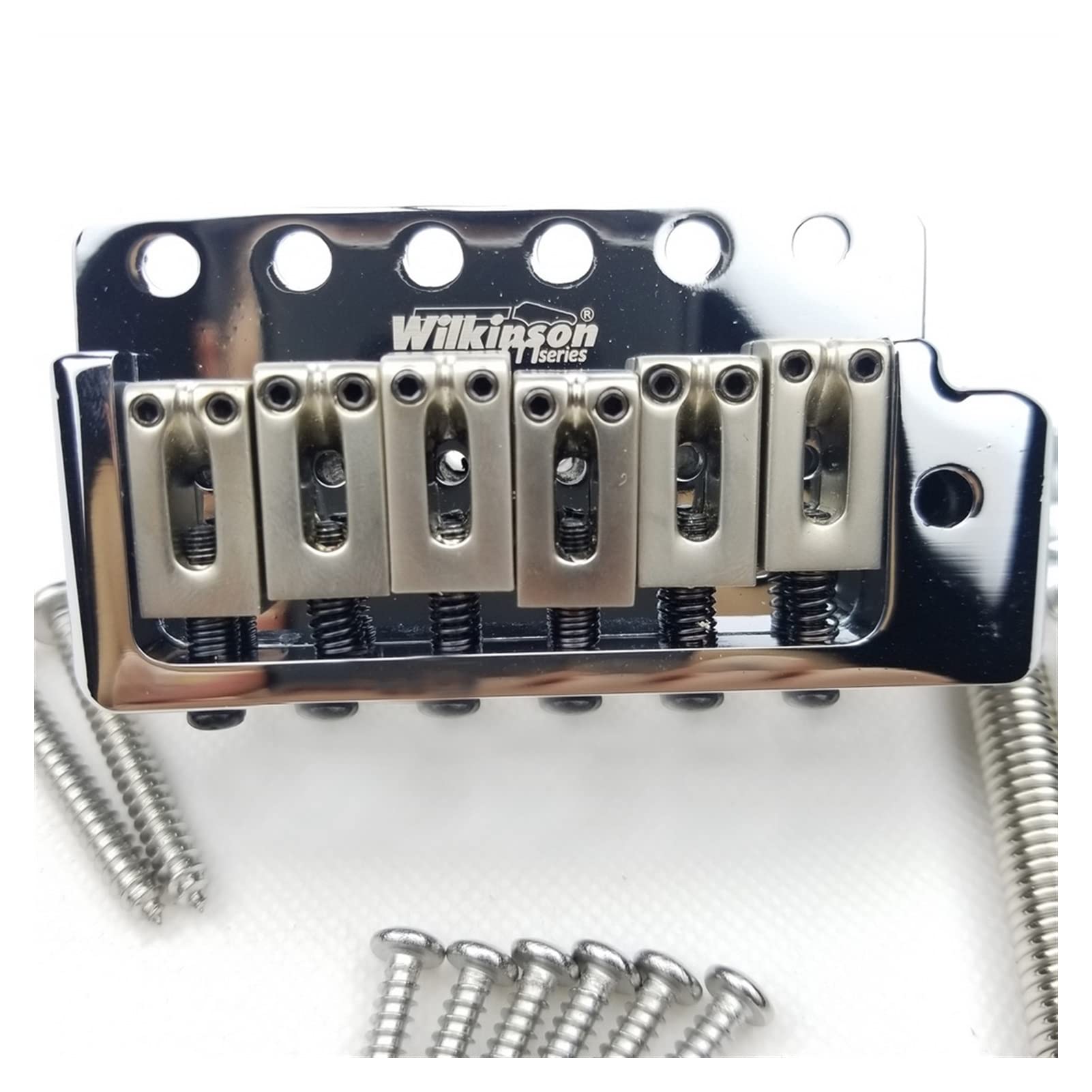 Electric Guitar Fixed Bridge - 6 Screw Tremolo System, Chrome Silver Replacement Part for Enhanced Stability & Sustain | Perfect for Rock, Blues & Metal Performances