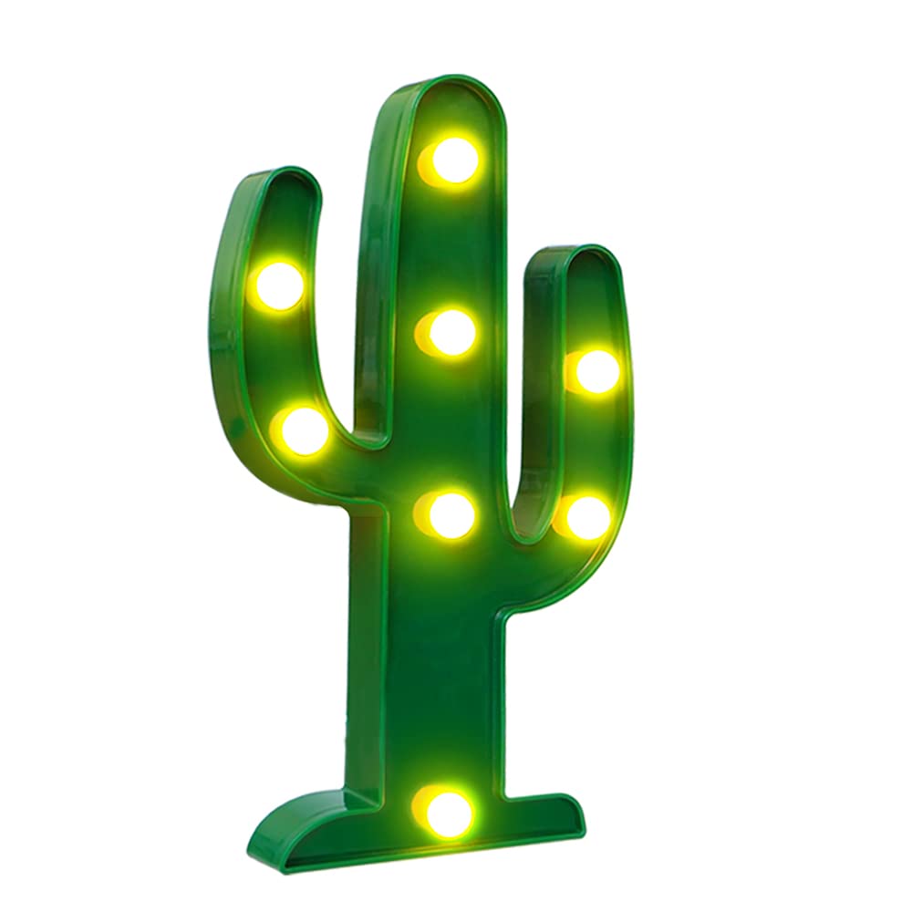 LED Cactus Night Light - Warm White Battery Powered 10
