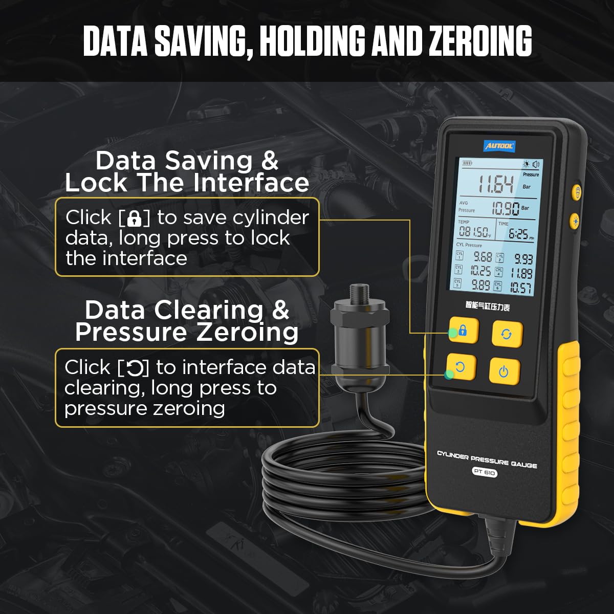 **Digital Engine Compression Tester Kit 0-426.6 PSI - Petrol & Automotive Cylinder Pressure Gauge - Accurate Diagnostic Tool for Car, Motorcycle & Small Engine Repair**    *(Perfect for Mechanics, DIY Enthusiasts & Auto Shops – Diagnose Engine Issues, Check Cylinder Health & Optimize Performance!)*