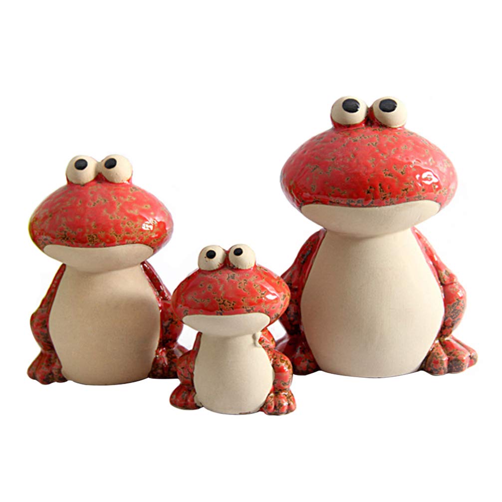 Handmade Miniature Ceramic Frog Figurines Set of 3 - Porcelain Frog Statues for Home Decor, Garden Ornaments, Table Centerpieces & Car Accessories - Perfect Gift for Frog Lovers, Themed Parties & Outdoor/Indoor Decoration - Ideal for Living Room, Patio, Wedding Decor & Birthday Gifts - Great for Zen Gardens, Fairy Gardens, Terrariums & DIY Craft Projects - Perfect for Shelf Displays, Office Desks, Nursery Decor & Feng Shui Arrangements
