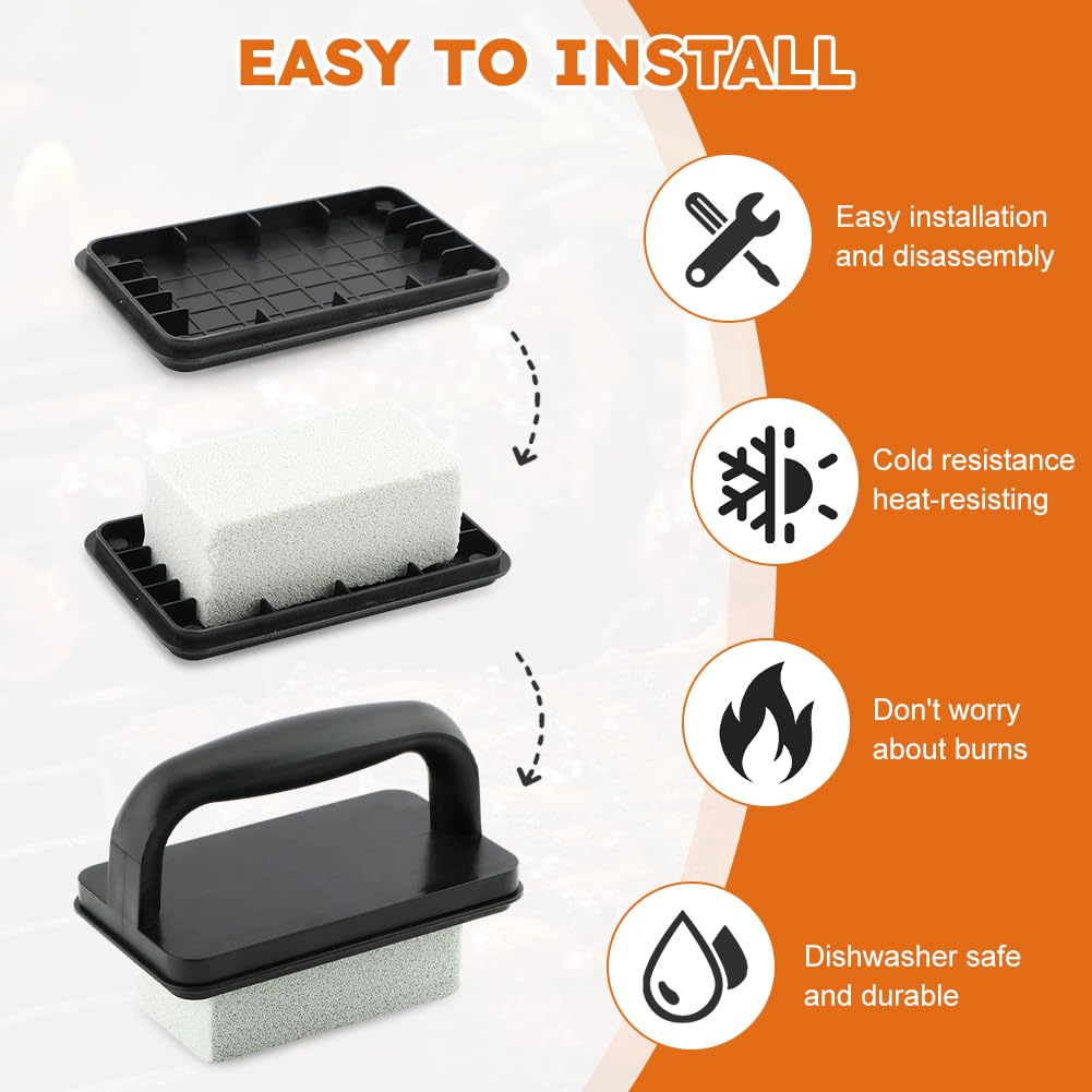 Kakalote 14-Piece Griddle & Grill Cleaning Kit - Scraper, Cleaning Brick, Scouring Pads, Wire Brush for Stain Removal - Perfect for Flat Top Grills, BBQ, Outdoor Cooking & Camping