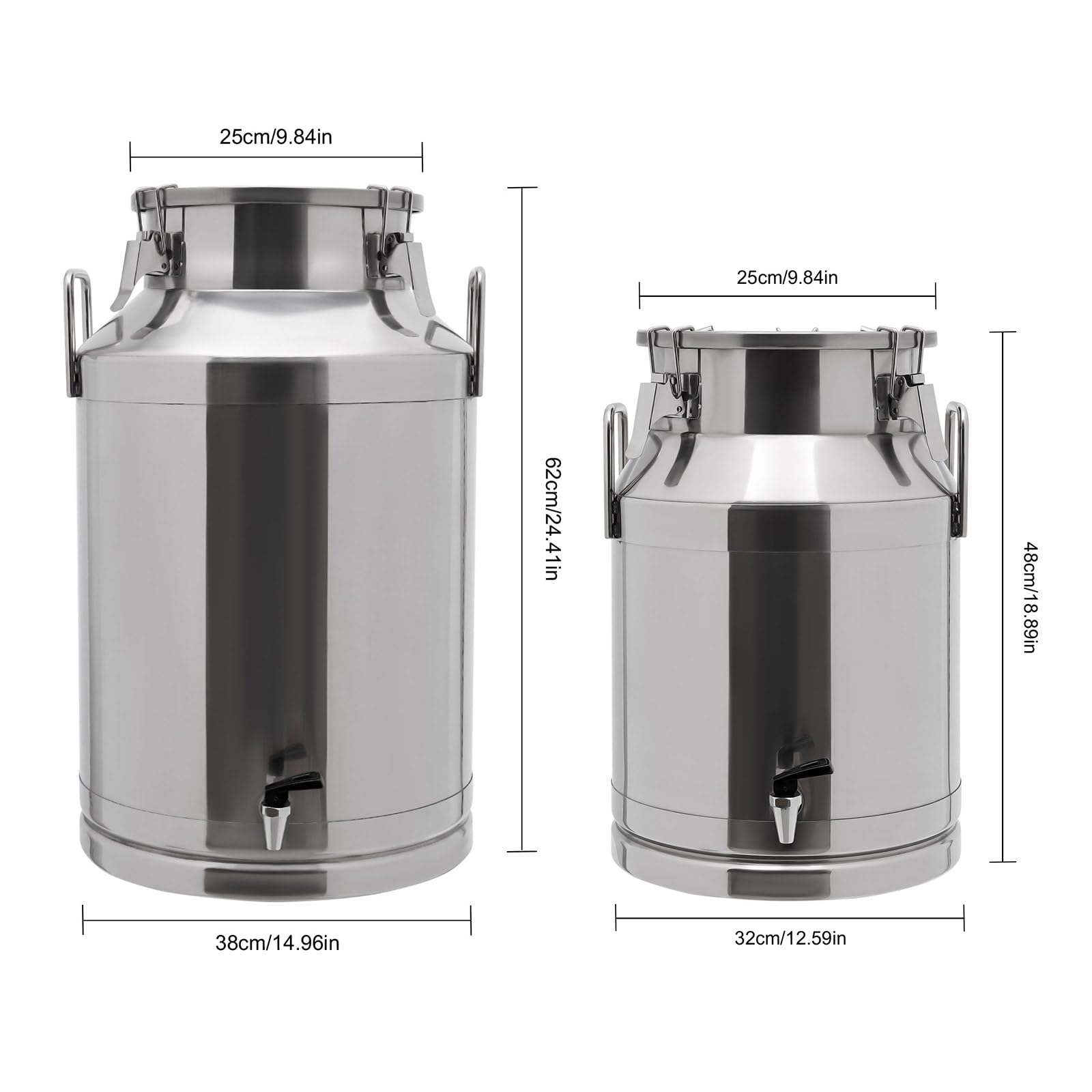 Stainless Steel 60L Milk Can Oil Pail Storage Bucket with Faucet - Wine Barrel Canister for Canteen, Breakfast Restaurant, Home, Milk Shop, Tea Shop | Durable Food-Grade Container for Liquid Storage & Dispensing