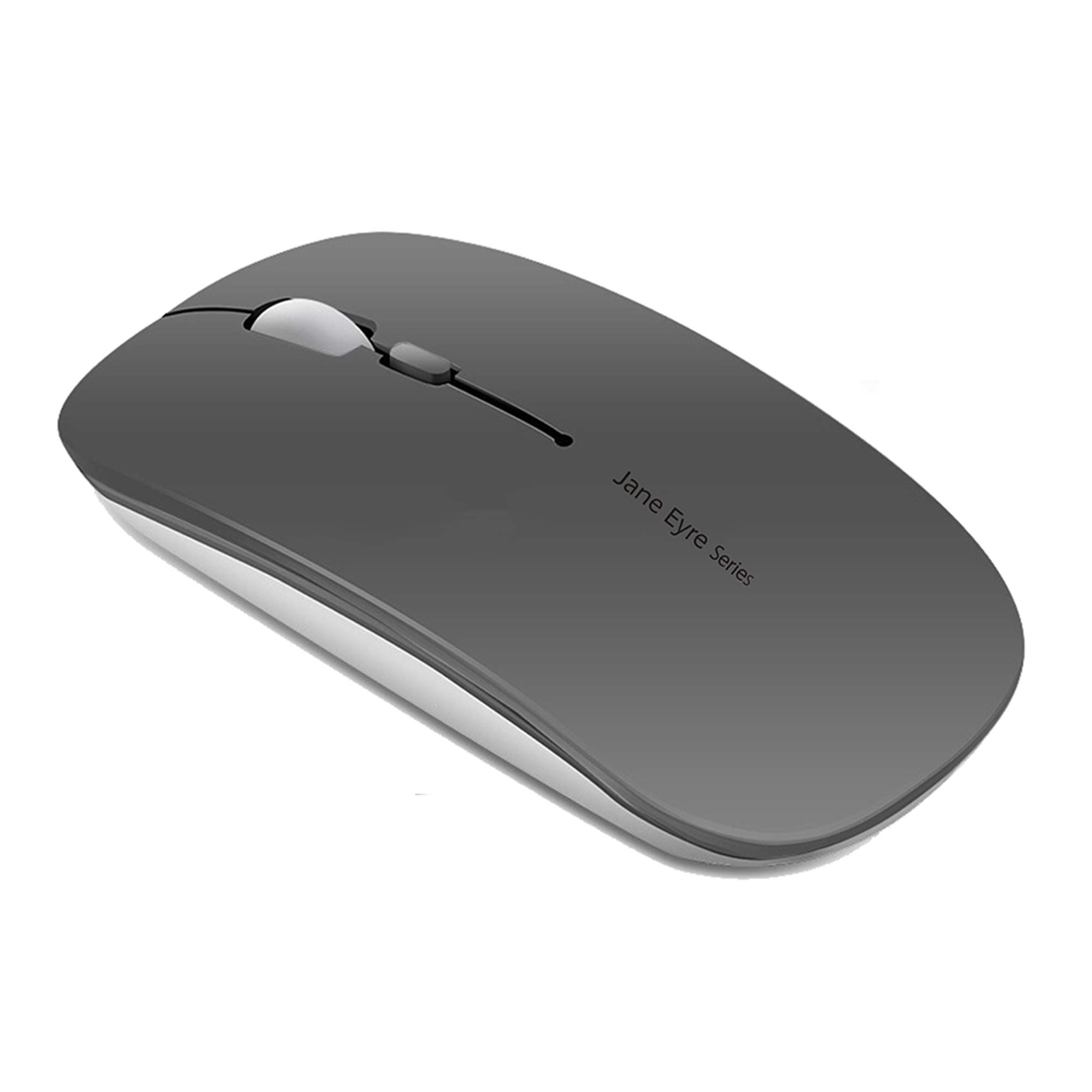 Uciefy Q5 Slim Rechargeable Wireless Mouse - 2.4G Ultra Thin Silent Optical Mouse with USB Receiver & Type-C Adapter for PC, Laptop, Desktop | Portable for Office, Home, Travel & Gaming (Grey)