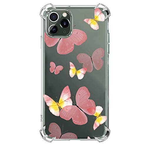 Cute Marble Flower Glitter TPU Case for iPhone 11 Pro Max 6.5 inch - Slim Soft Flexible Crystal Clear Protective Cover for Women & Girls | Perfect for Everyday Use, Work, School & Travel