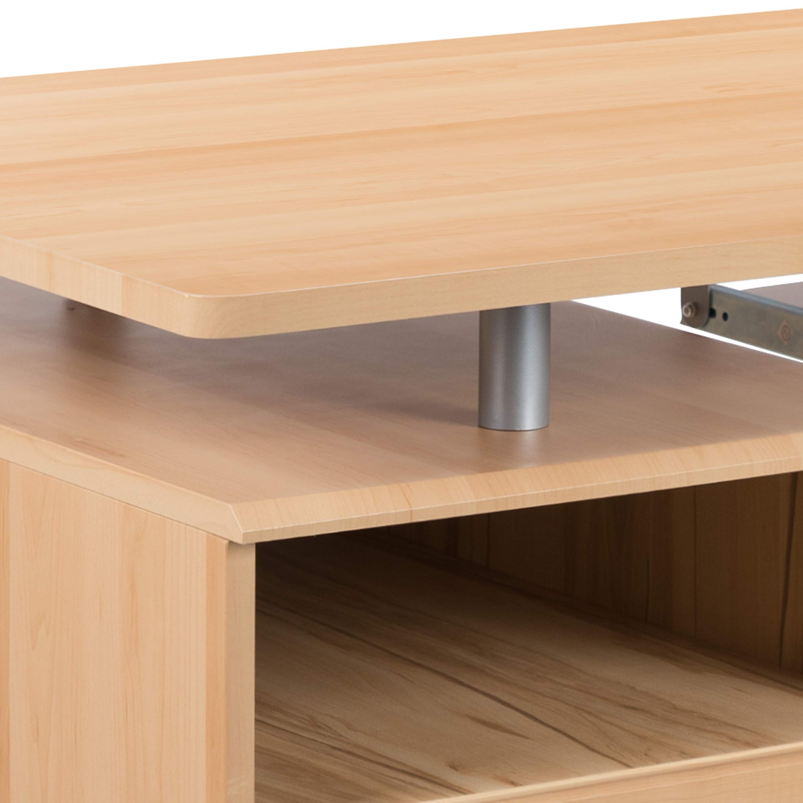 Solid Maple Wood Desk with 3 Drawers, Single Pedestal & Pull-Out Keyboard Tray - Perfect for Home Office, Study Room or Small Workspace