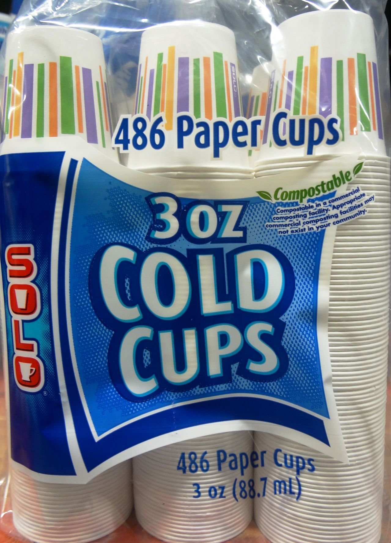 Solo 486 CT 3 oz Cold Paper Cups - Disposable Cups for Iced Coffee, Soda, and Beverages at Parties, Picnics, and Events