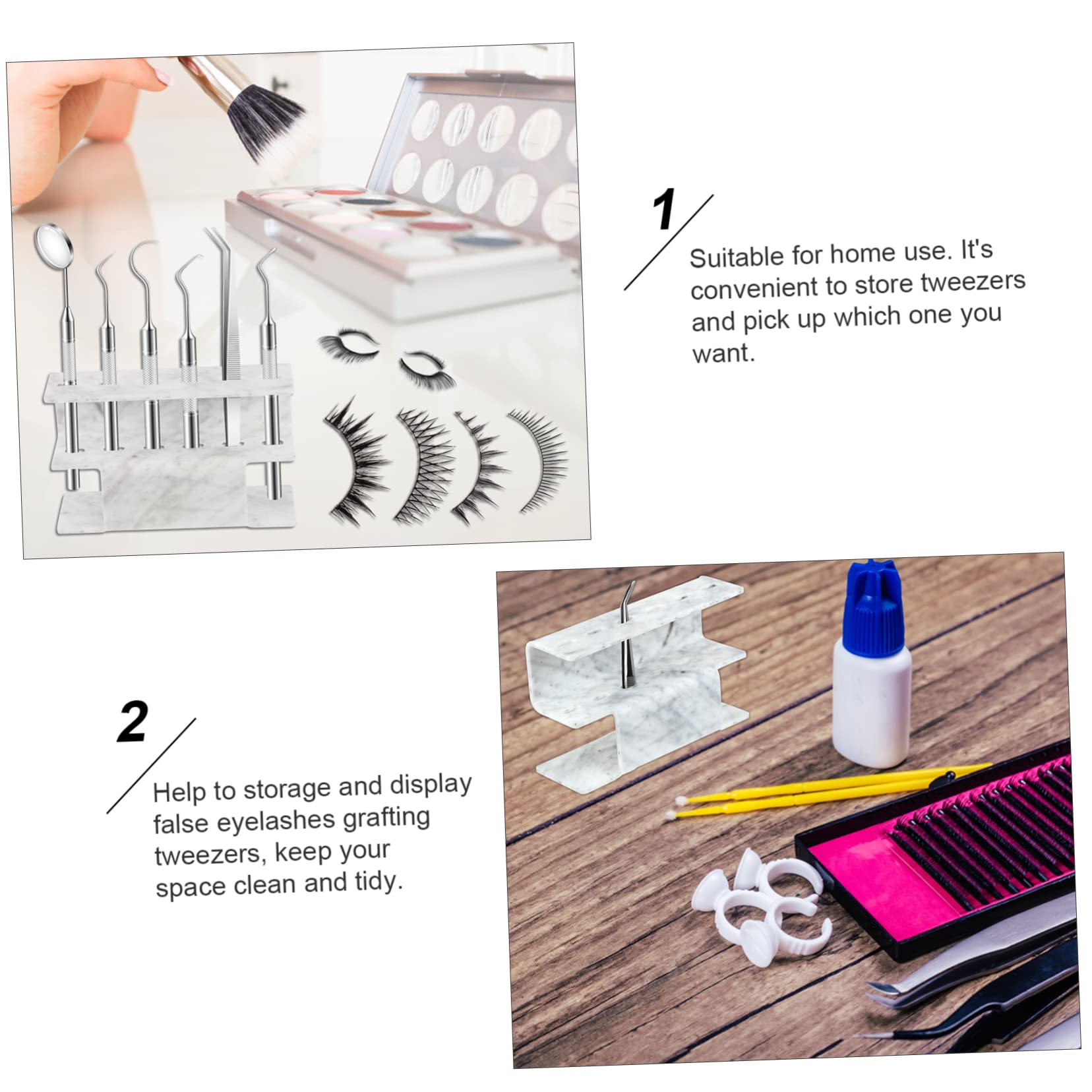 6-Piece Eyelash Extension Tweezers Holder Display Rack - Durable Plastic Organizer for Lash Salons & Professionals - Perfect for Tweezers Storage and Salon Countertop Organization