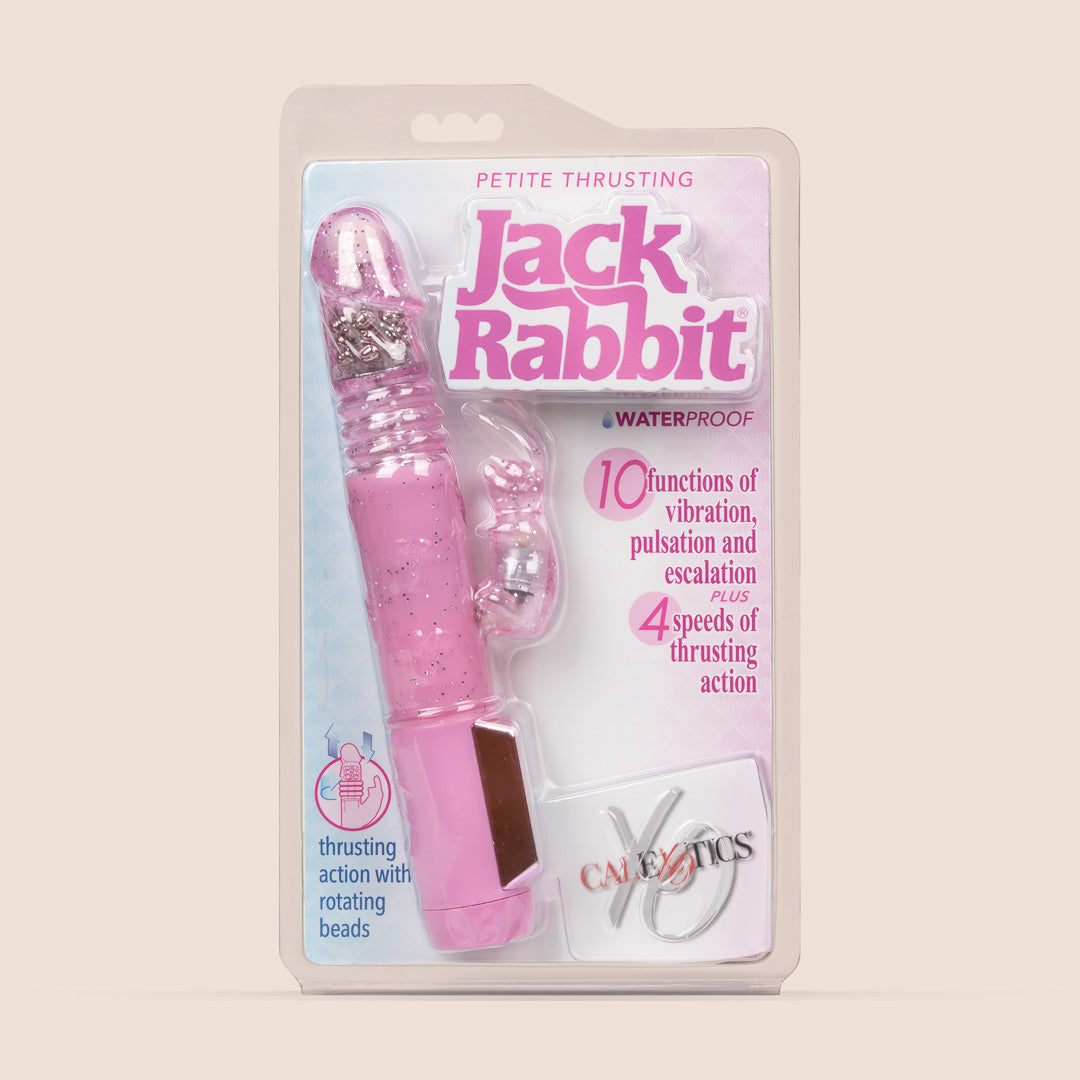 Jack Rabbit® Petite Thrusting Rabbit Vibrator - Multi-Speed Thrusting, Rotating & Vibrating Rabbit Dildo for Women - Perfect for Solo Play & Couples Foreplay