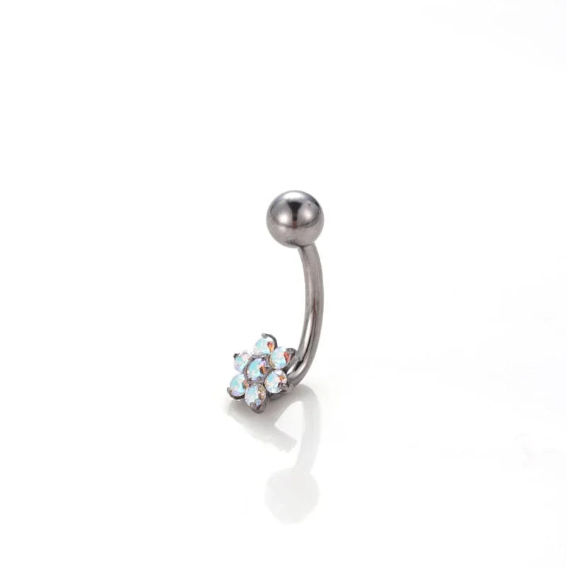 14G Titanium Belly Ring - Hypoallergenic Flower Navel Piercing Jewelry for Women | Perfect for Everyday Wear, Parties & Beach Outfits