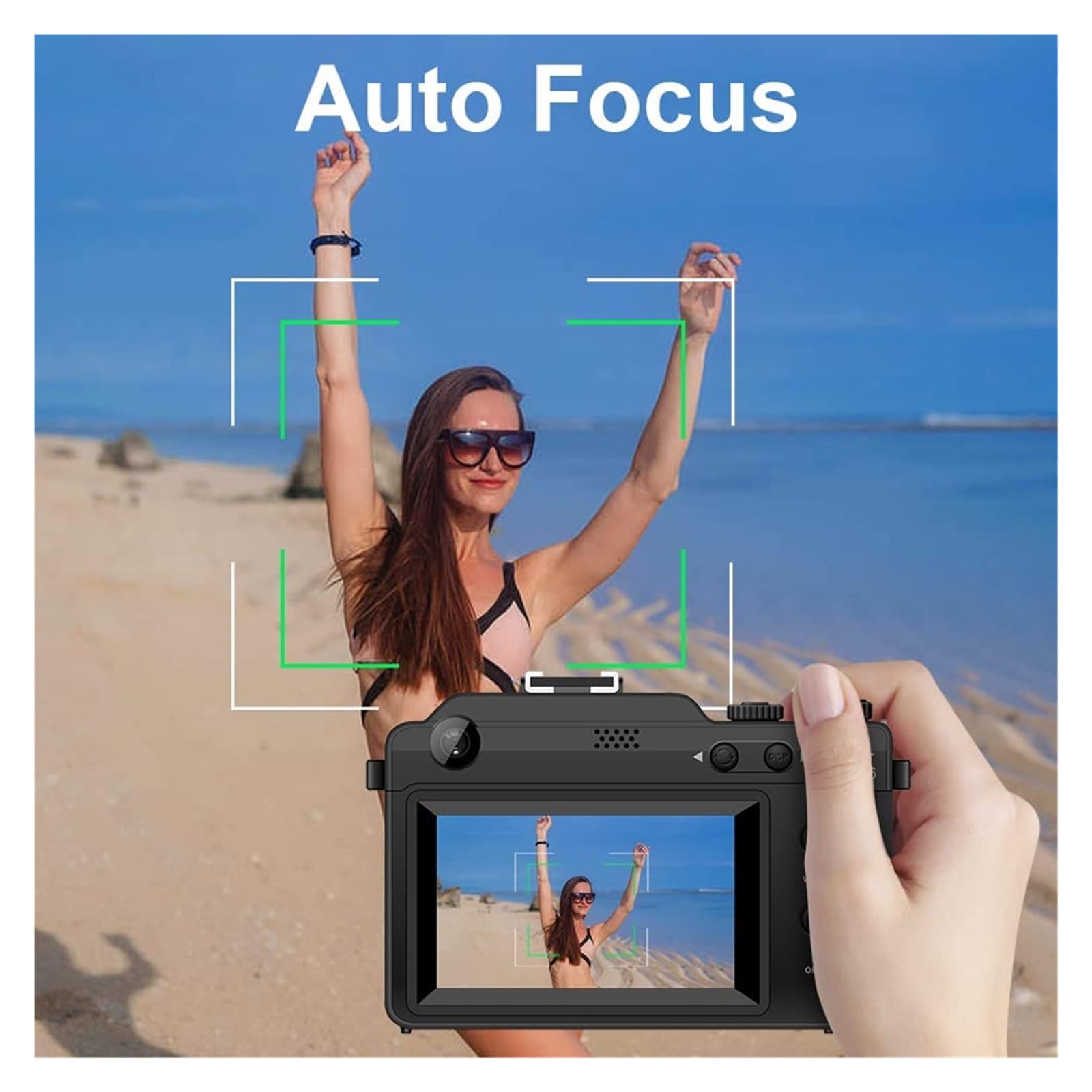 48MP Wide Angle Video Camera with Dual Lens - 4K WiFi Digital Camera for Photography, 18X Zoom, DIY Frame, Front & Rear Selfie Camcorder (128GB Included) - Perfect for Vlogging, Travel & Outdoor Adventures