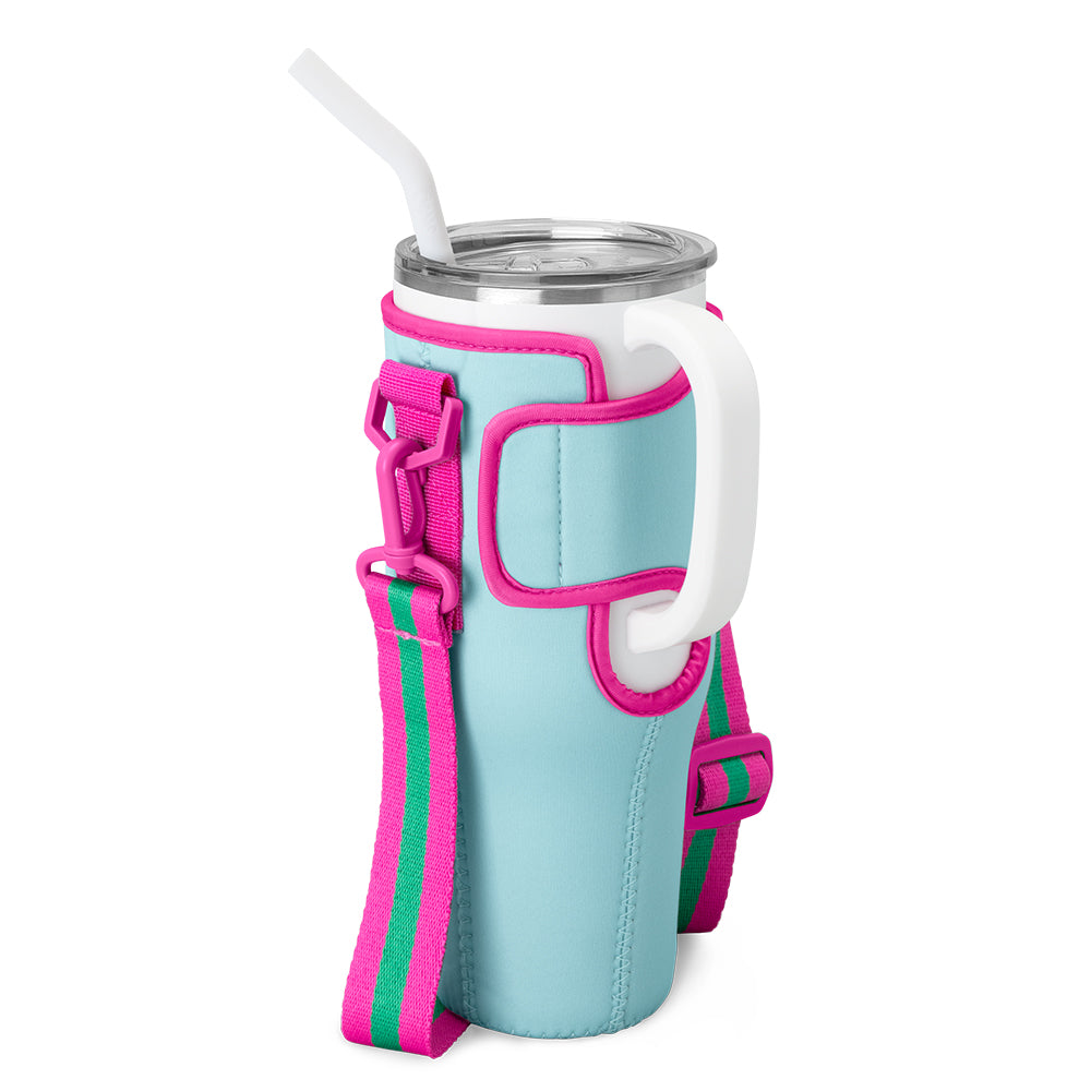 Prep Rally Mega Mug Sling 40oz - Large Insulated Tumbler with Handle & Strap for Hot/Cold Drinks - Perfect for Camping, Hiking, Gym & Outdoor Activities