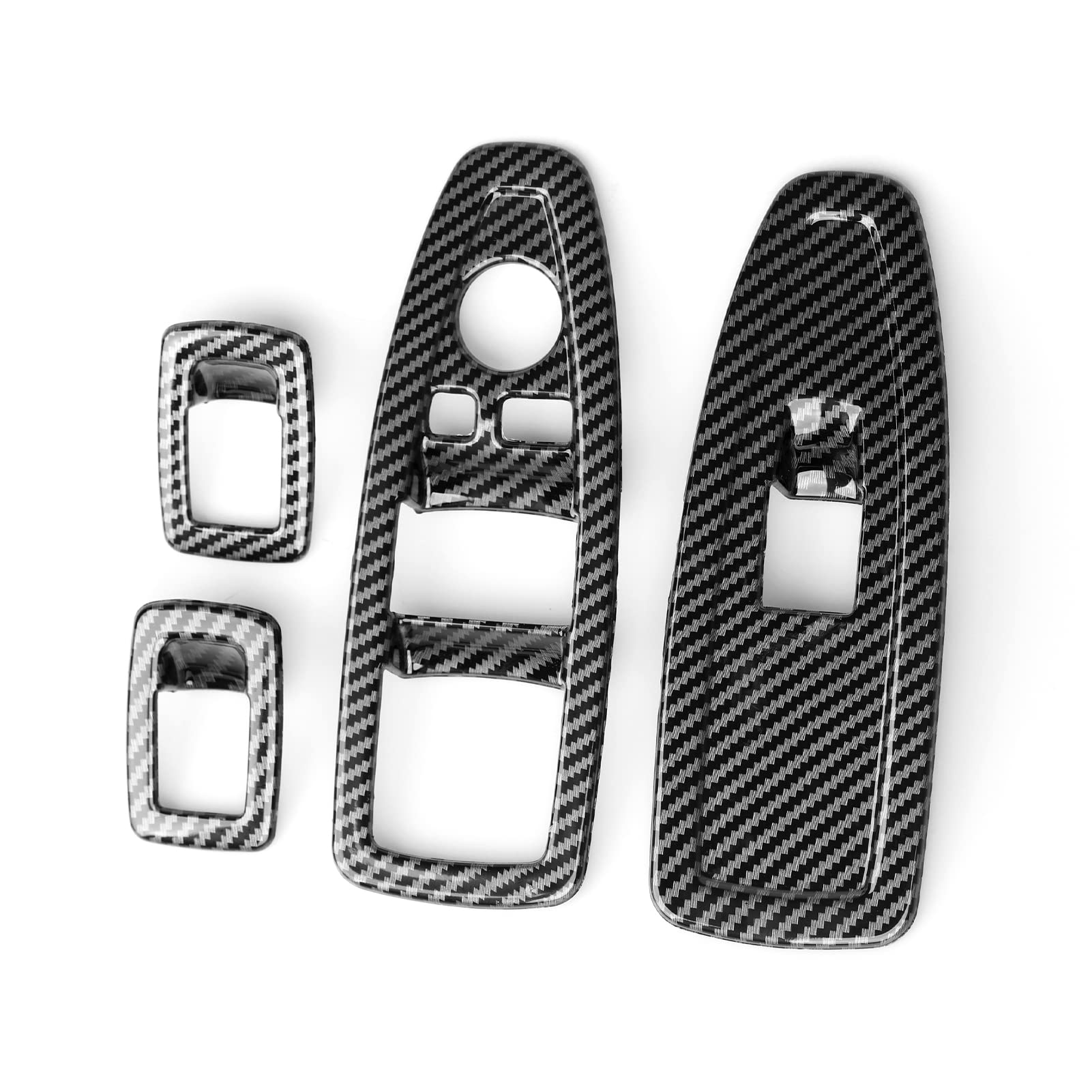 Carbon Fiber ABS Car Window Switch Cover Trim Decal - Compatible with BMW 3 Series F30 F34 3GT Models | Interior Accessories Upgrade | Perfect for Car Enthusiasts & DIY Projects