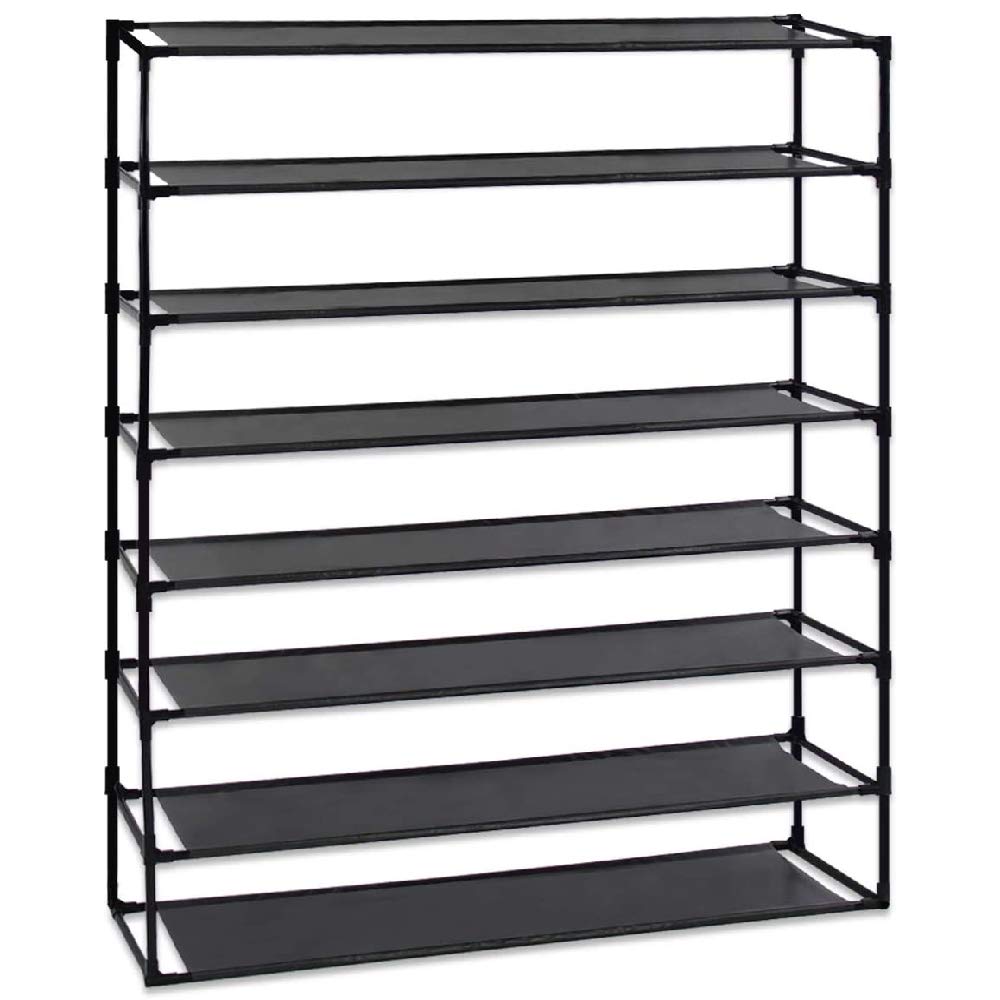8-Tier Shoe Rack Organizer - Durable & Stable Non-Woven Fabric Shoe Storage Tower - Waterproof, Space-Saving, Stackable Shoe Shelf for Closet, Entryway, or Bedroom Organization