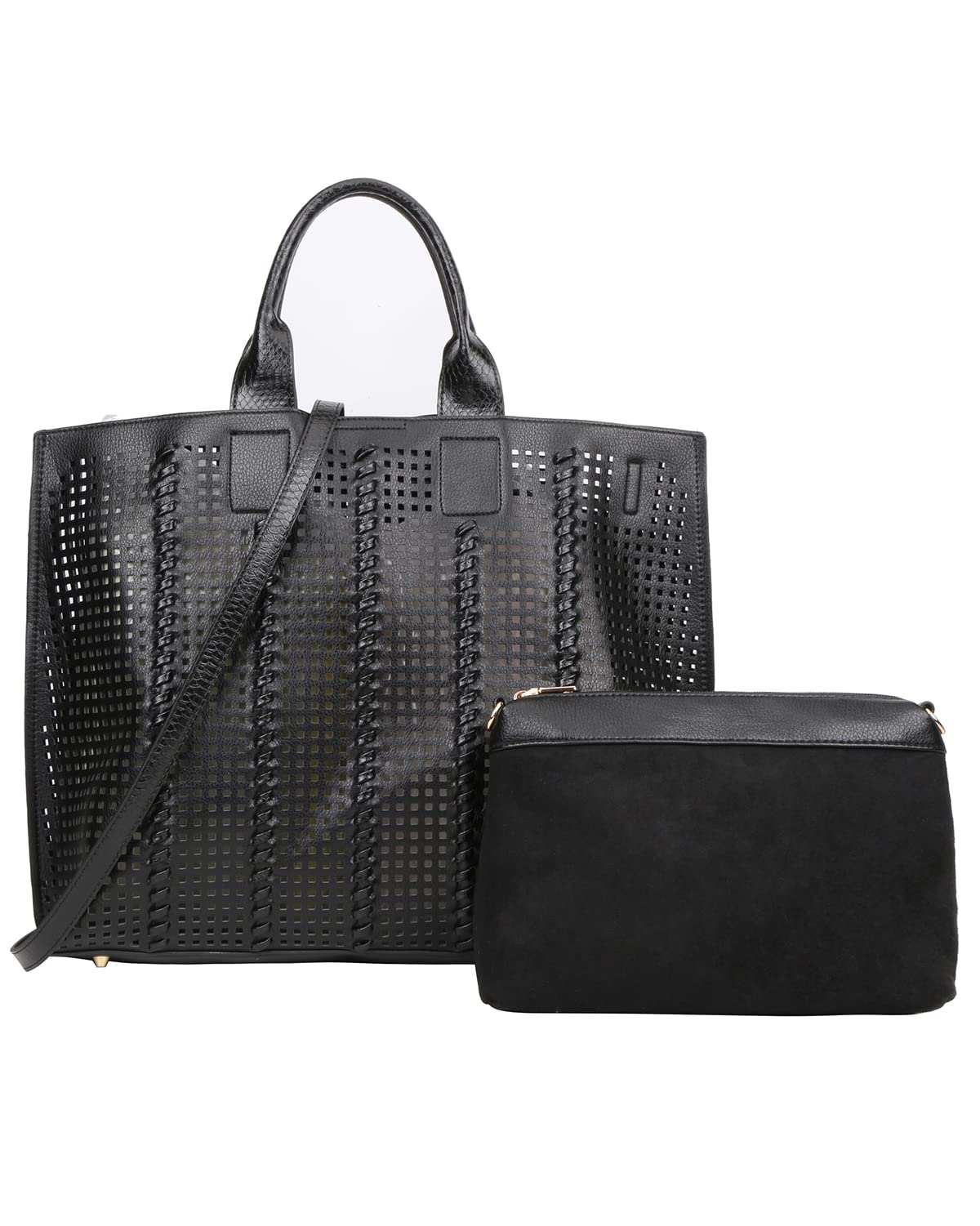 Stylish Women's Leather Handbags - Large Woven Satchel Tote with Top Handle for Work, Travel & Gifting | Perfect Office Bag, Business Commuter & Luxury Gift Set