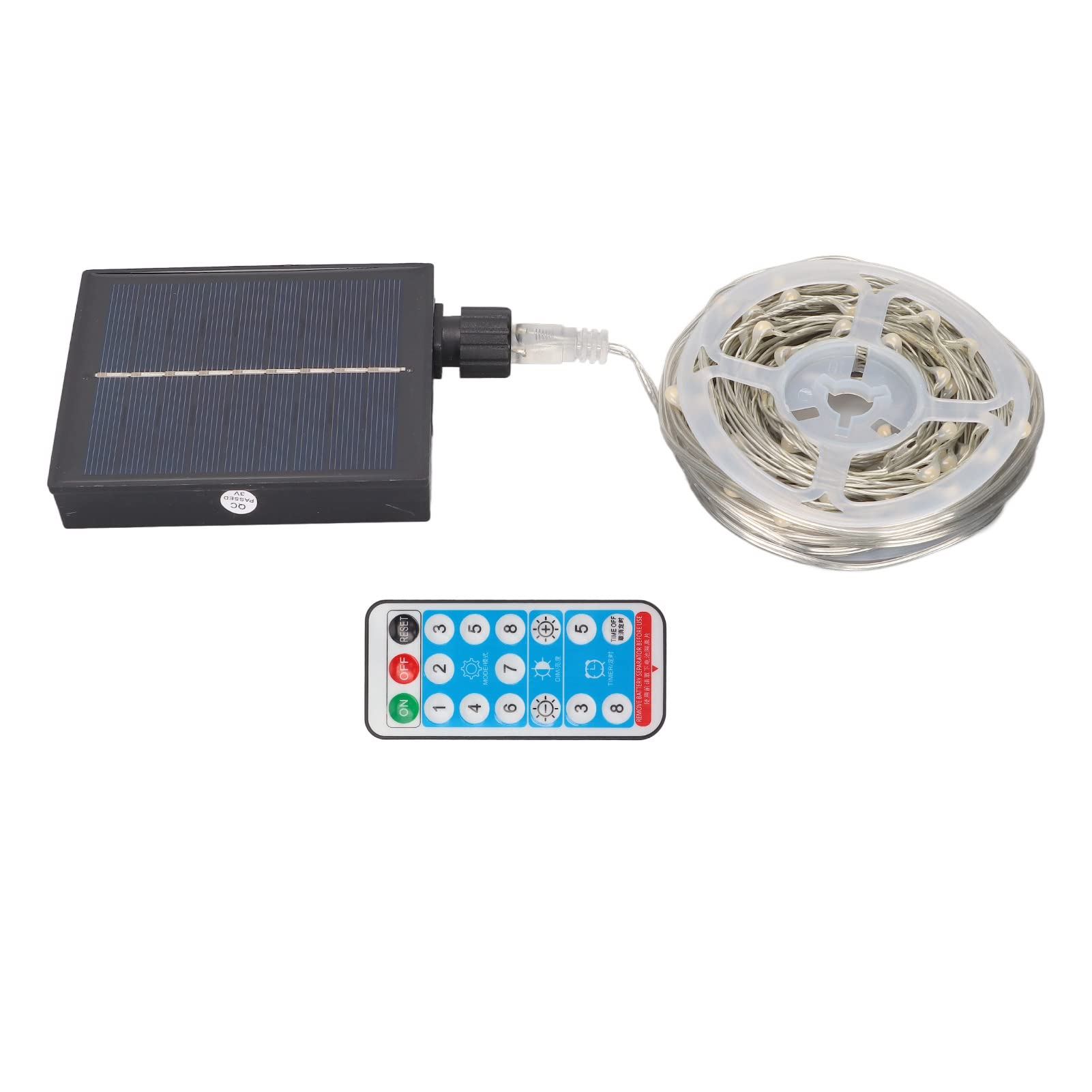 Kadimendium Solar Powered Remote Control String Lights - 10m/32.8ft 100 LED Waterproof Outdoor Lights with 6H Charging Time | Perfect for Garden, Patio, Backyard, Wedding & Party Decor