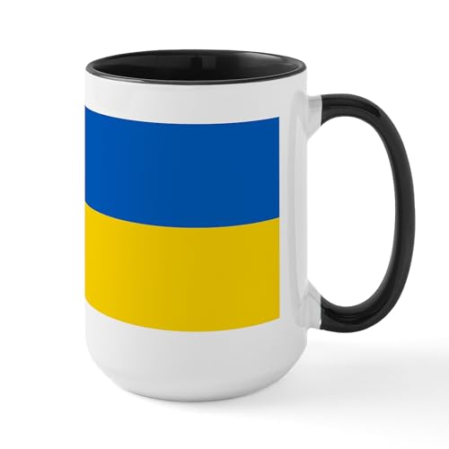 White/Black Inside - Ukraine Flag Mugs