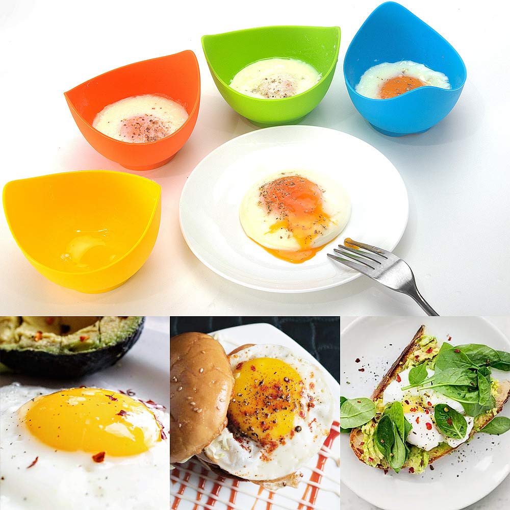 4-Pack Silicone Egg Steamer - Healthy Egg Cooker for Perfect Poached & Scrambled Eggs | Non-Stick Egg Molding Pan for Pancakes, Breakfast & Creative Cooking | BPA-Free Kitchen Gadget for Easy Meal Prep & Kids Lunch Ideas