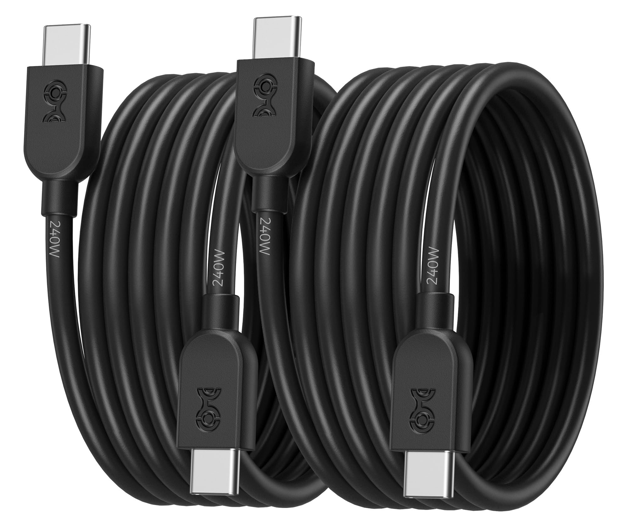 Cable Matters 2-Pack 240W USB C Fast Charging Cable 3ft - Ultra Flexible & Durable USB-C to USB-C Cable for MacBook Pro, iPad Pro, iPhone 15 Pro, Apple Vision Pro | Perfect for Home, Office & Travel Charging (USB 2.0, No Video Support)